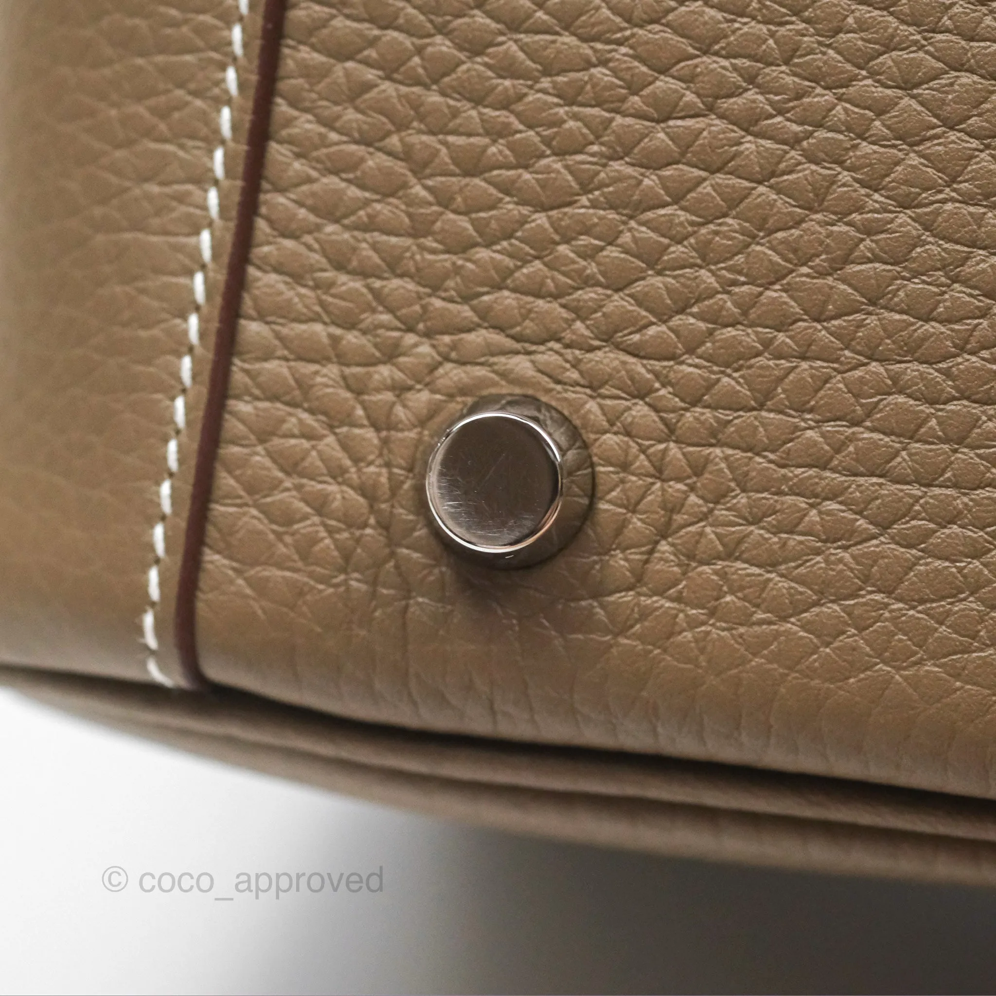 Herms Lindy 26 Etoupe 18 Clemence Palladium Hardware