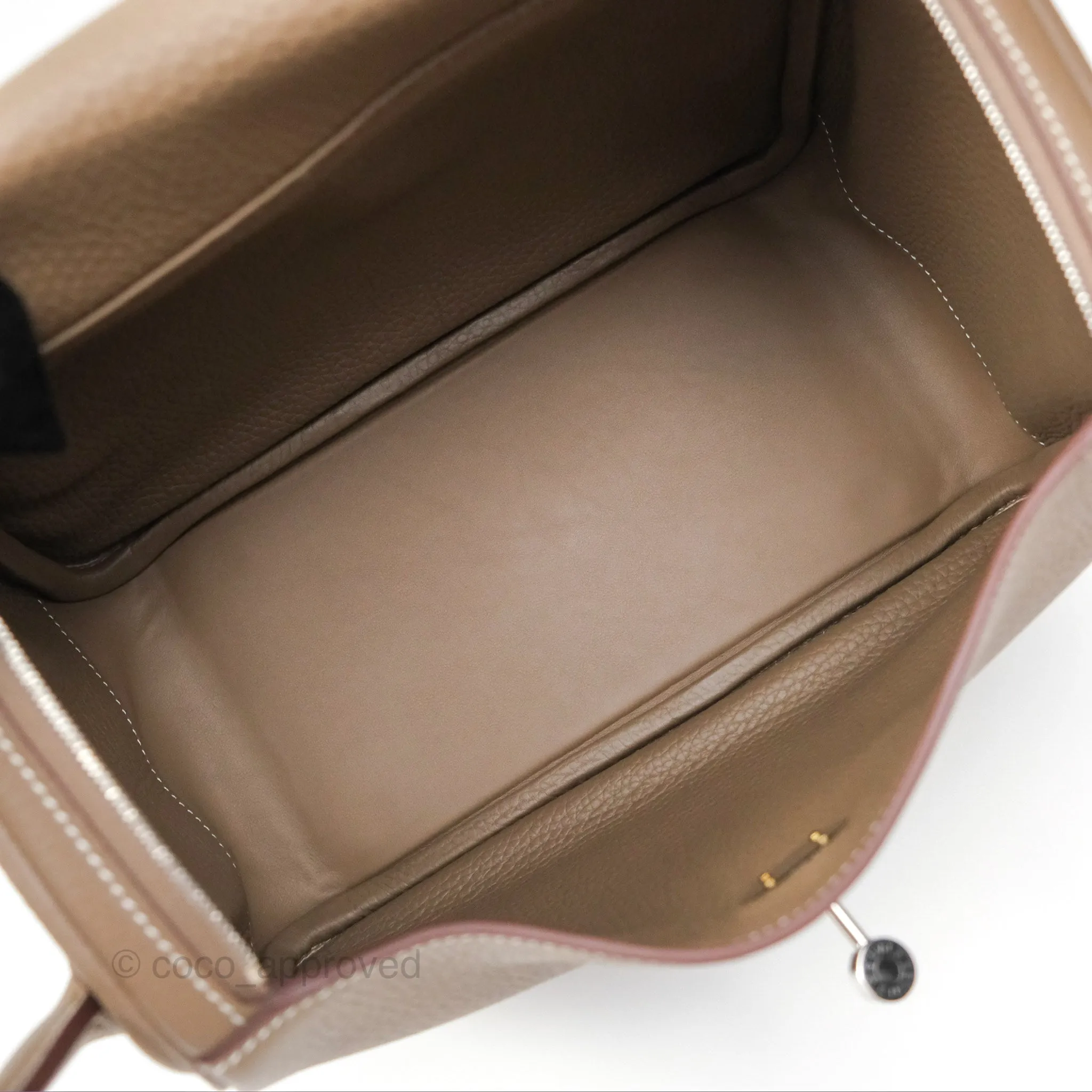 Herms Lindy 26 Etoupe 18 Clemence Palladium Hardware