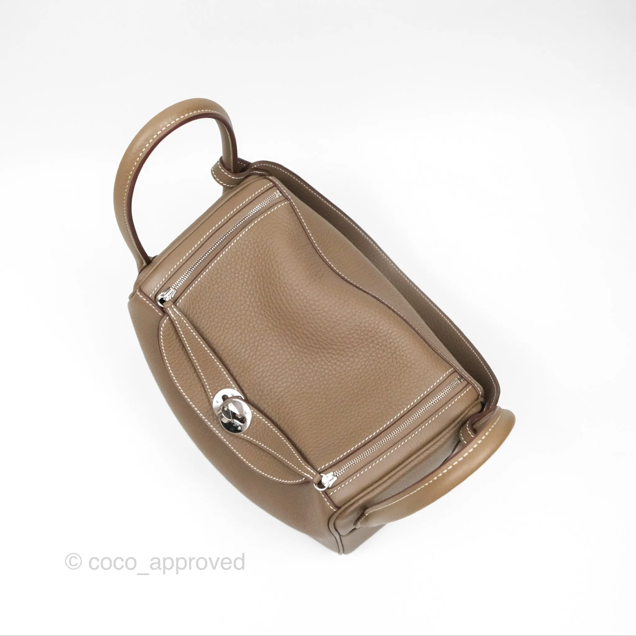 Herms Lindy 26 Etoupe 18 Clemence Palladium Hardware