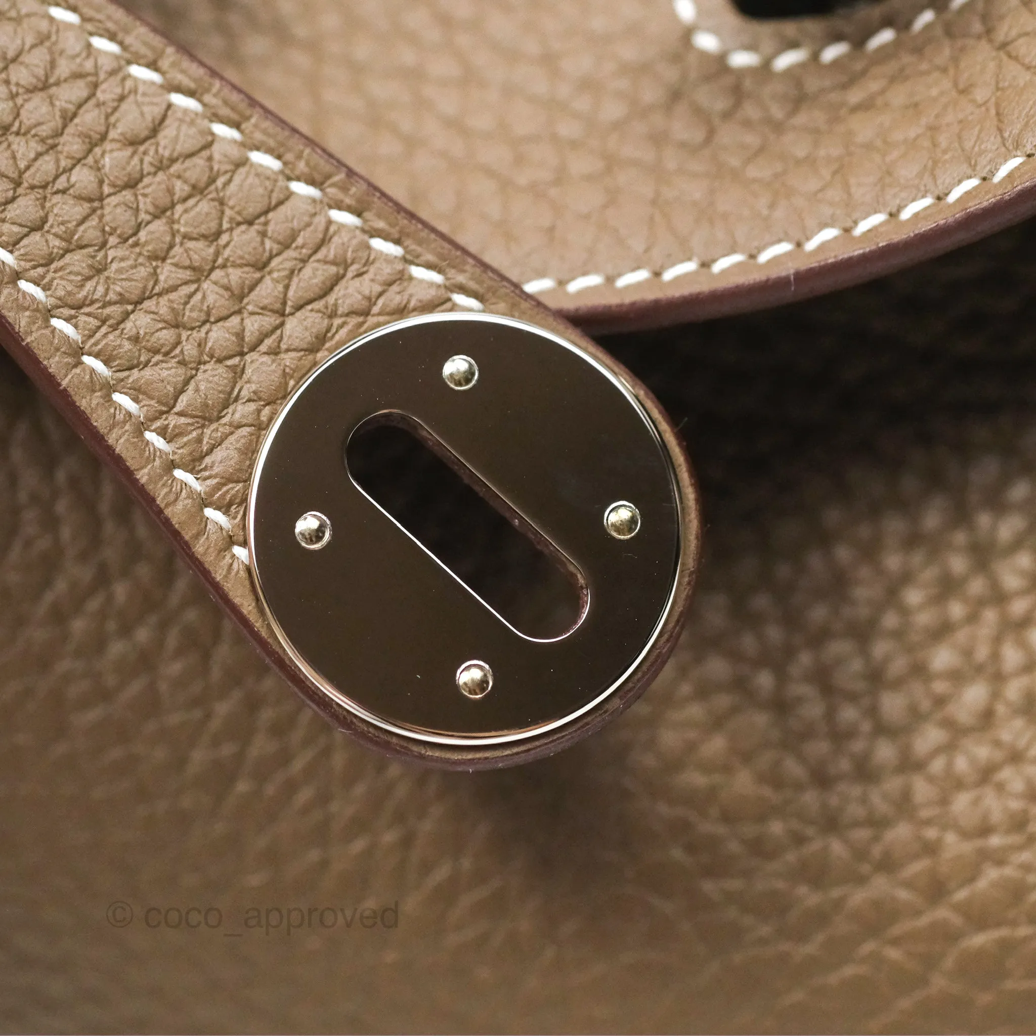 Herms Lindy 26 Etoupe 18 Clemence Palladium Hardware