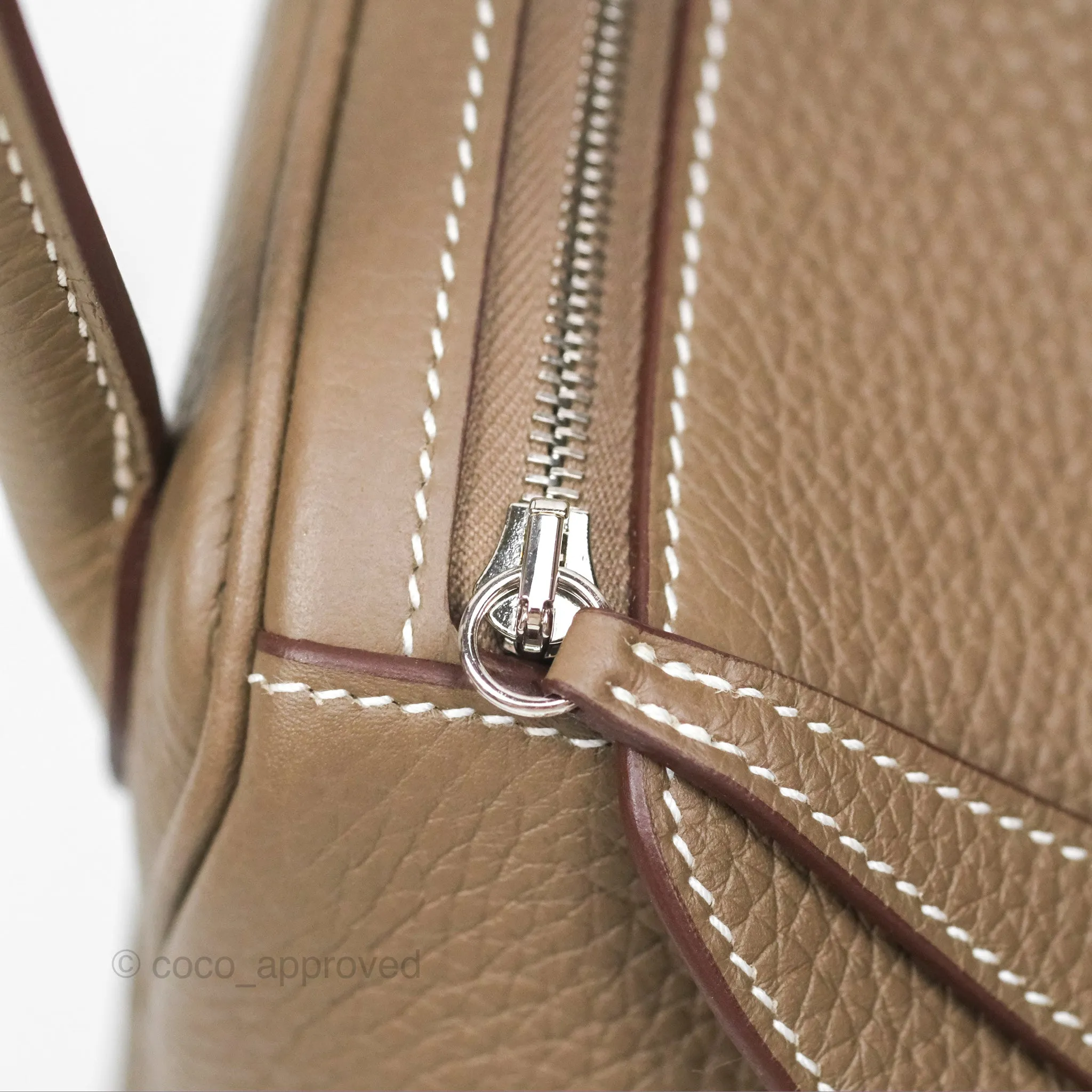 Herms Lindy 26 Etoupe 18 Clemence Palladium Hardware
