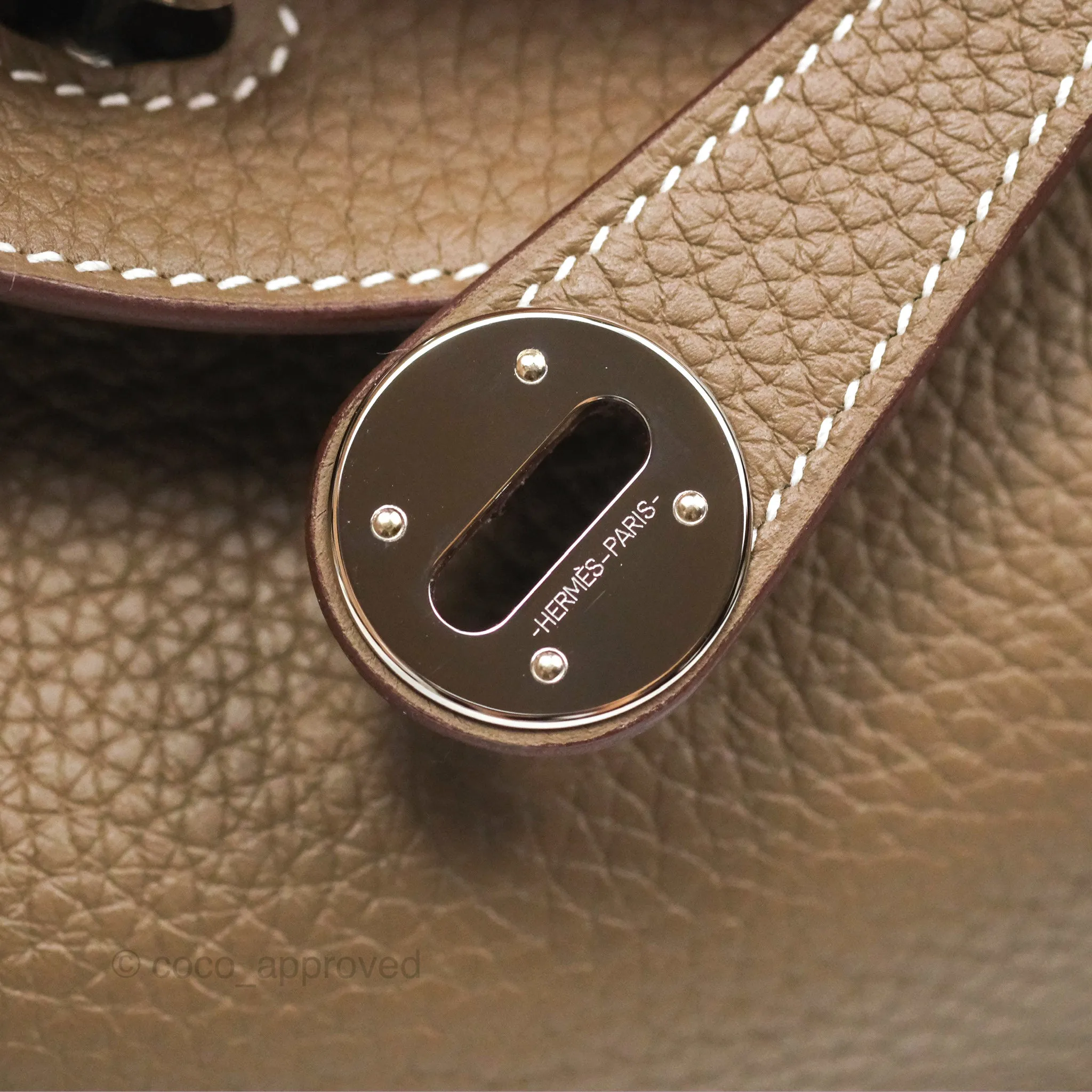 Herms Lindy 26 Etoupe 18 Clemence Palladium Hardware