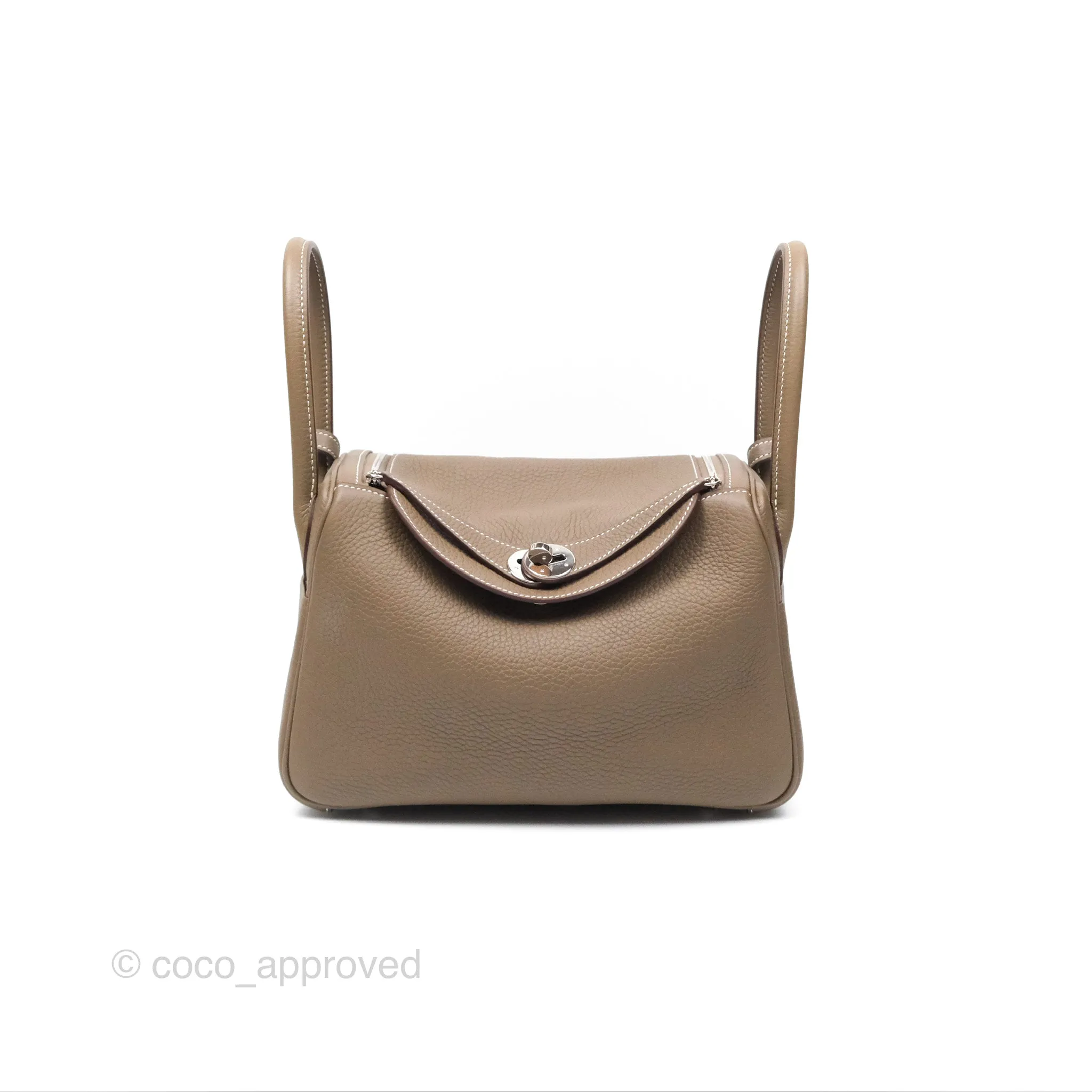 Herms Lindy 26 Etoupe 18 Clemence Palladium Hardware