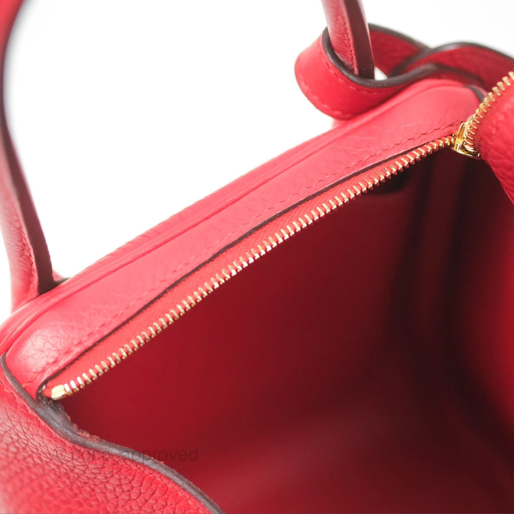 Herms Lindy 26 Rouge Tomate Clemence Gold Hardware