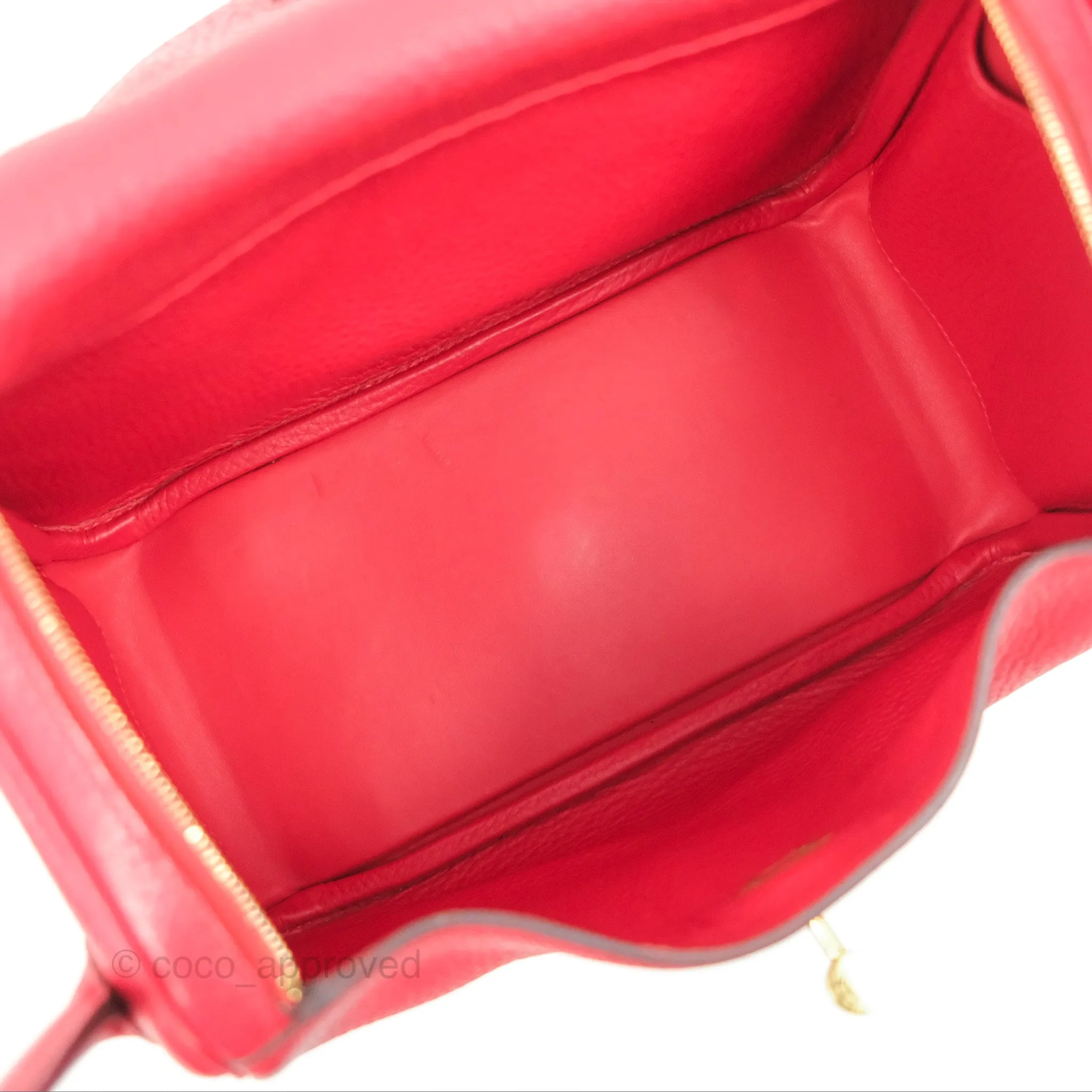 Herms Lindy 26 Rouge Tomate Clemence Gold Hardware