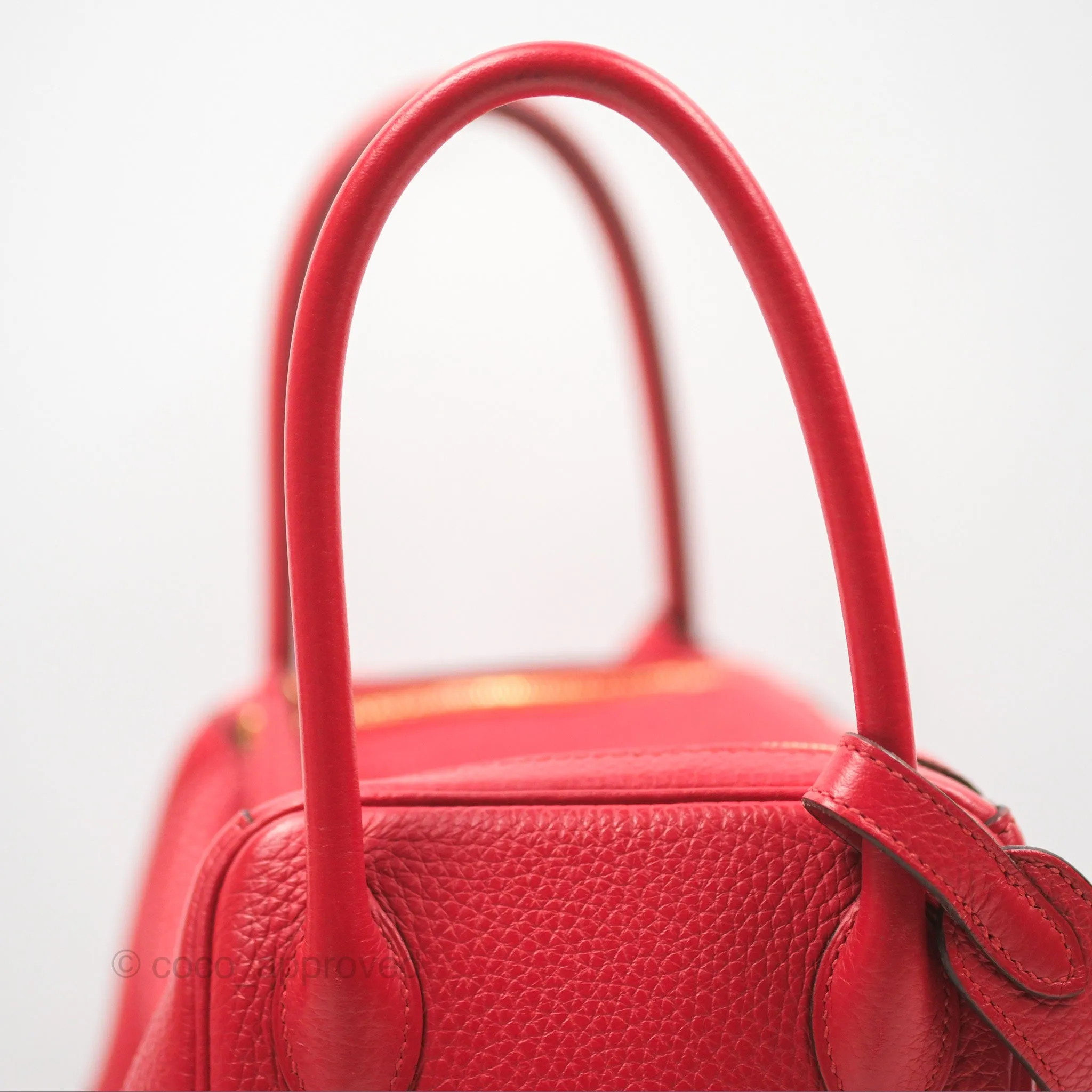 Herms Lindy 26 Rouge Tomate Clemence Gold Hardware