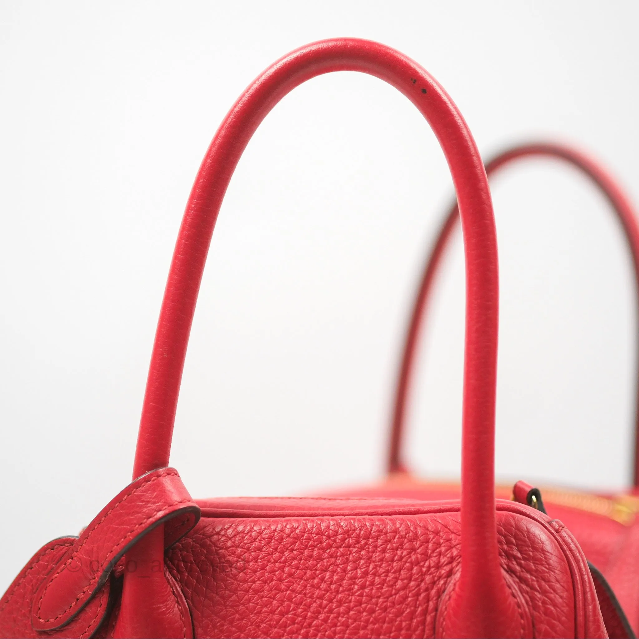 Herms Lindy 26 Rouge Tomate Clemence Gold Hardware
