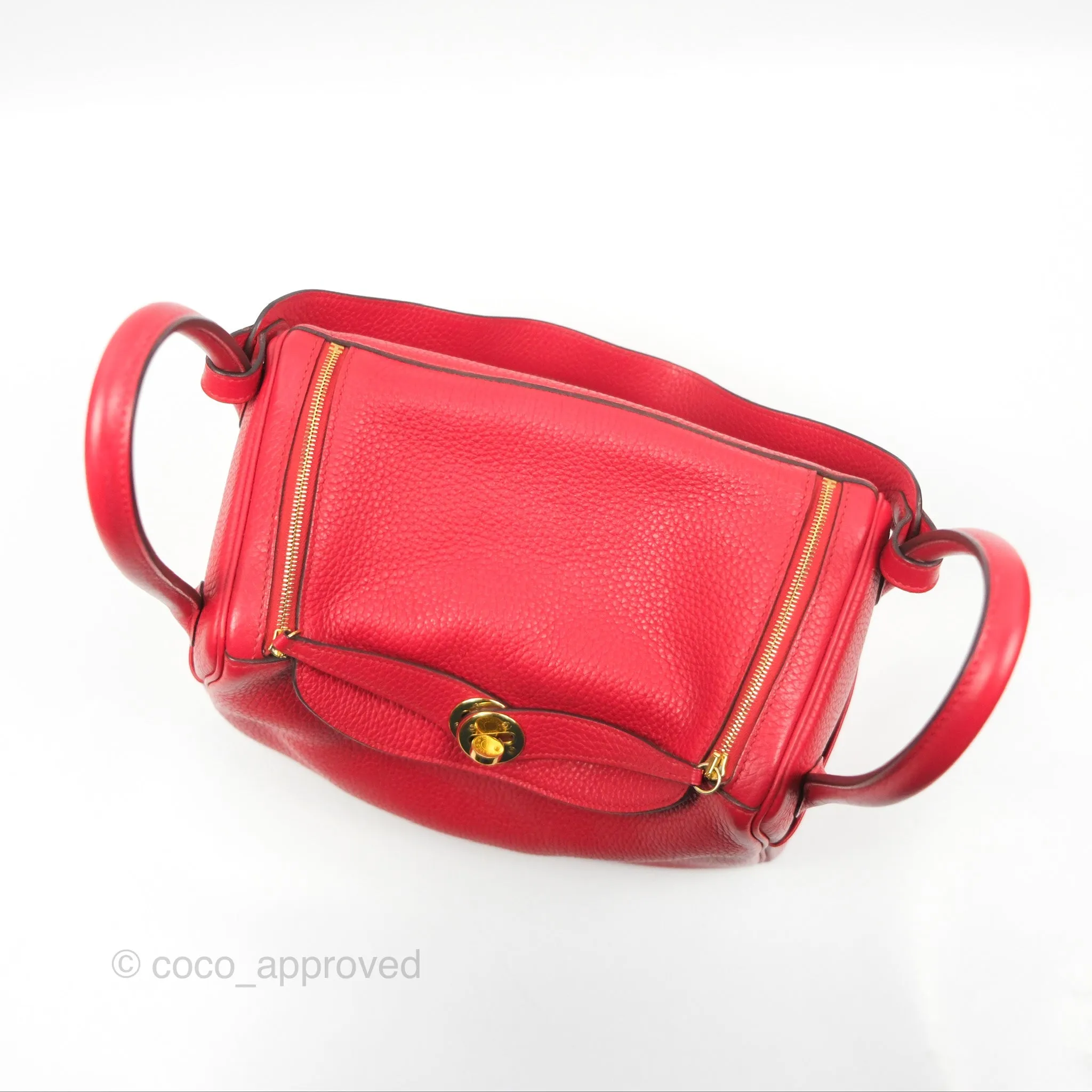 Herms Lindy 26 Rouge Tomate Clemence Gold Hardware