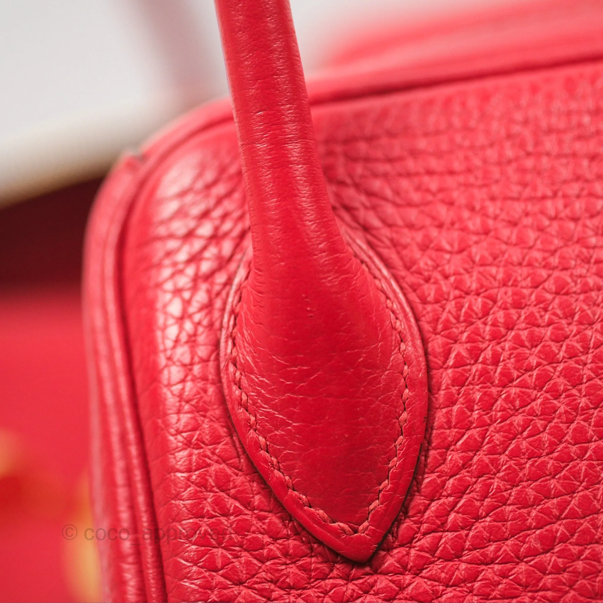 Herms Lindy 26 Rouge Tomate Clemence Gold Hardware