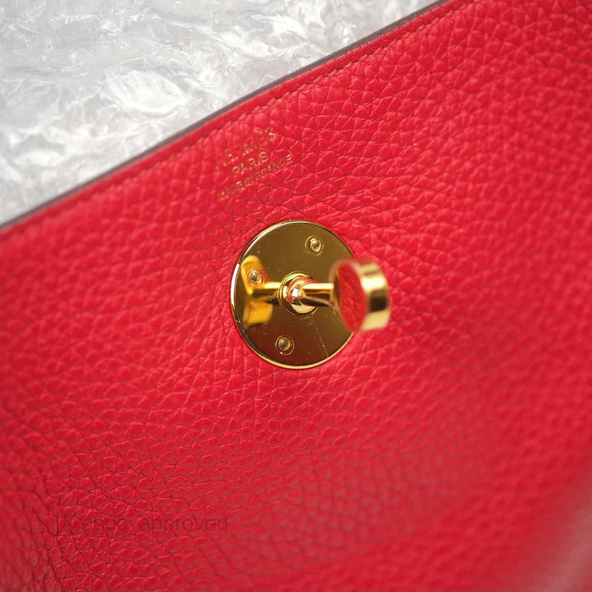 Herms Lindy 26 Rouge Tomate Clemence Gold Hardware