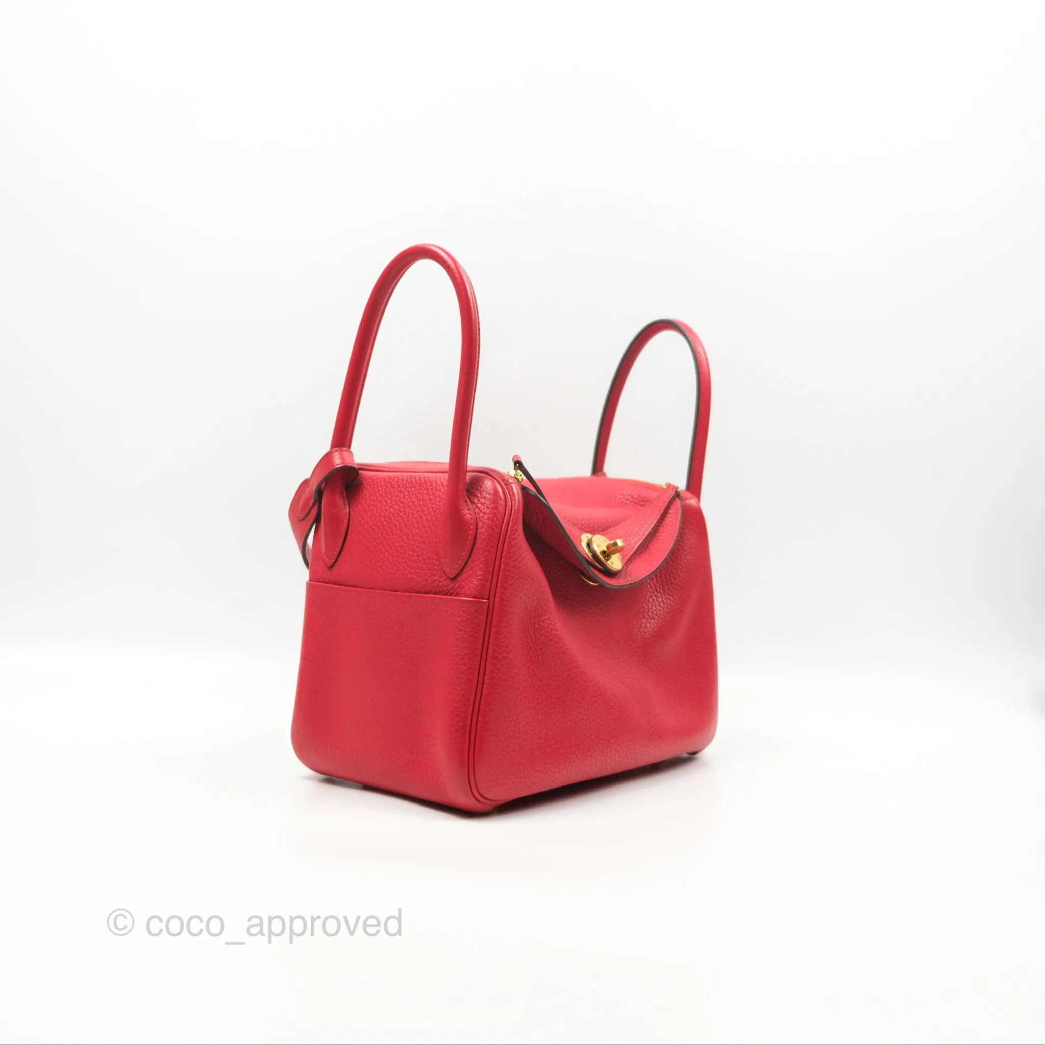 Herms Lindy 26 Rouge Tomate Clemence Gold Hardware
