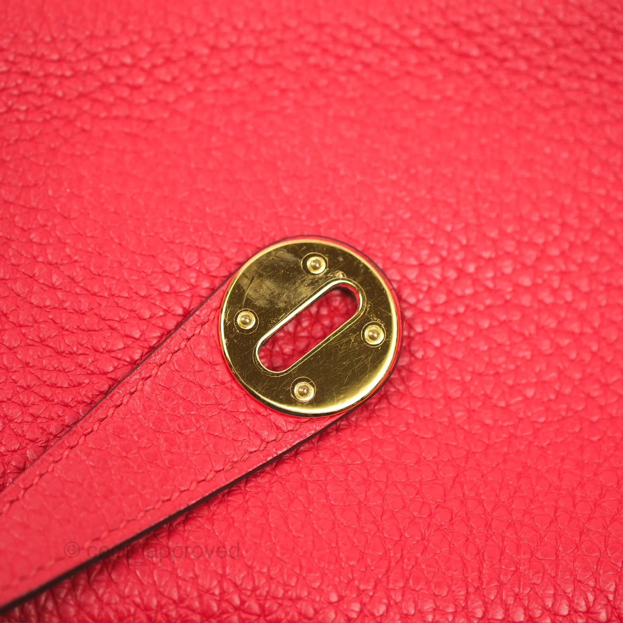 Herms Lindy 26 Rouge Tomate Clemence Gold Hardware
