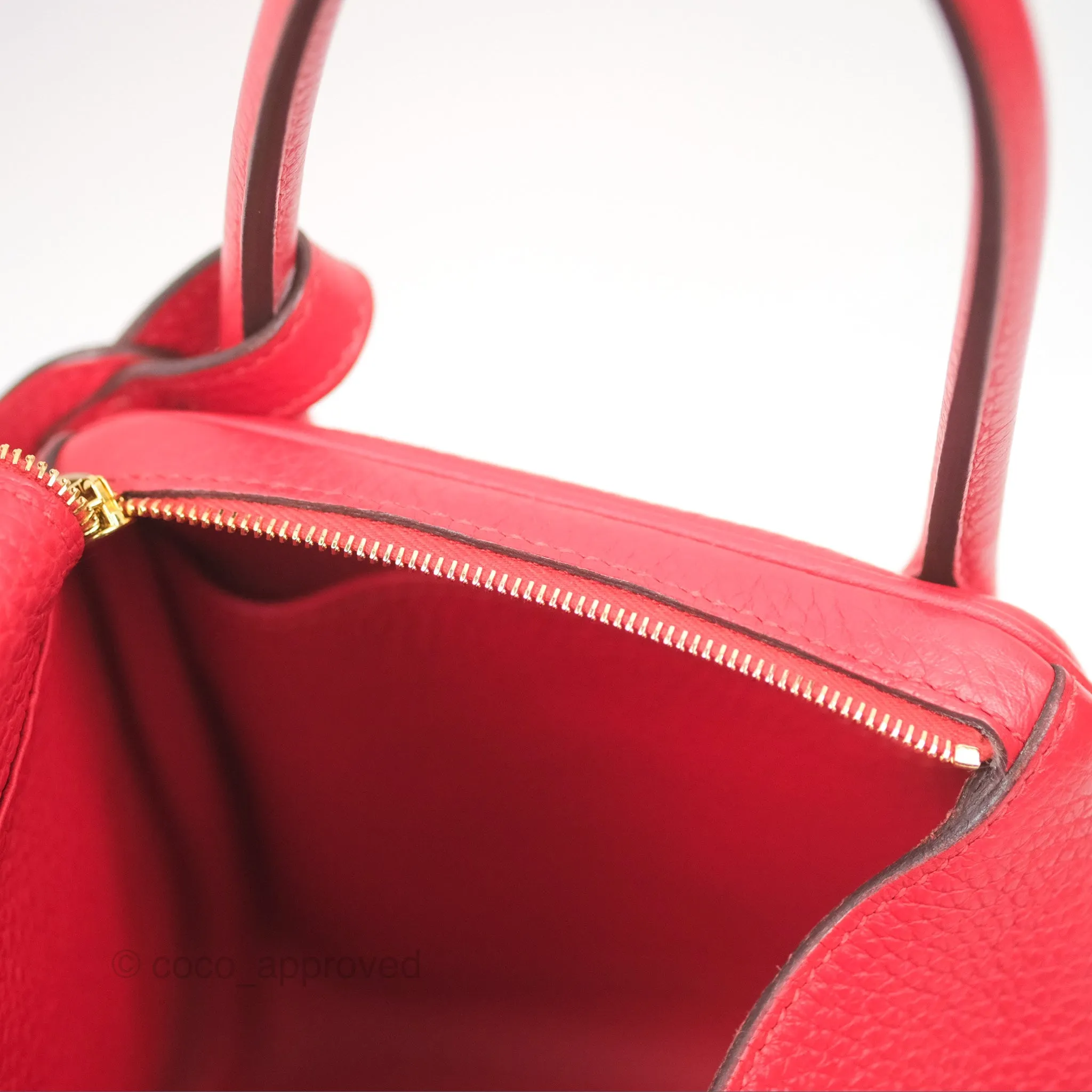 Herms Lindy 26 Rouge Tomate Clemence Gold Hardware