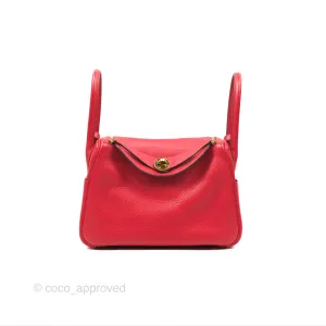 Herms Lindy 26 Rouge Tomate Clemence Gold Hardware