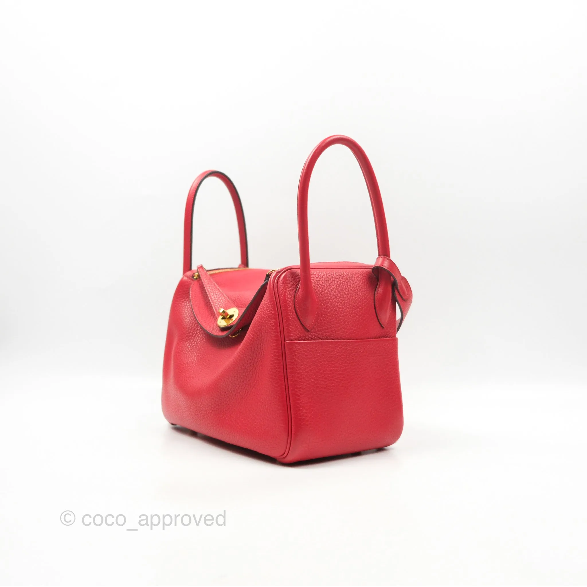 Herms Lindy 26 Rouge Tomate Clemence Gold Hardware