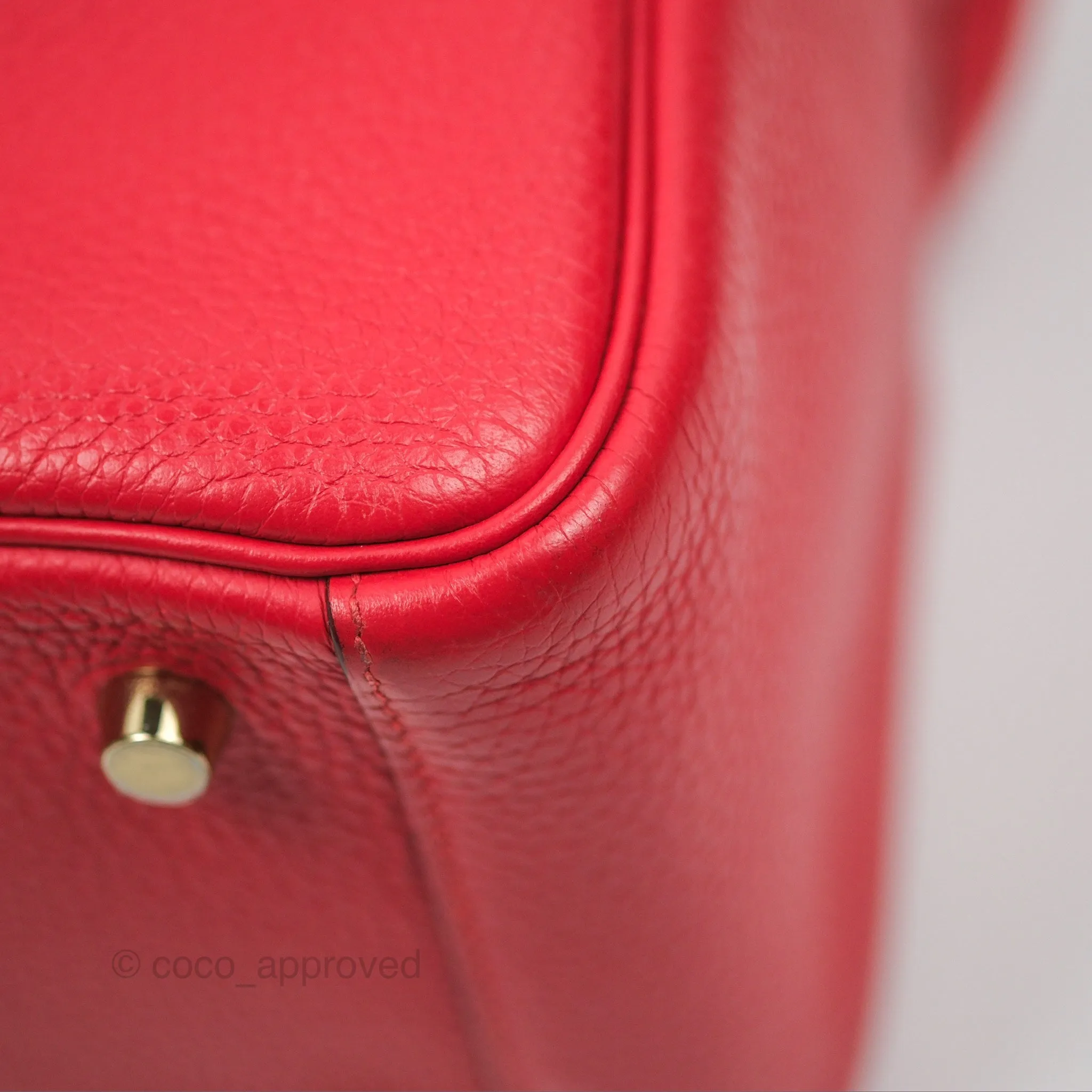 Herms Lindy 26 Rouge Tomate Clemence Gold Hardware