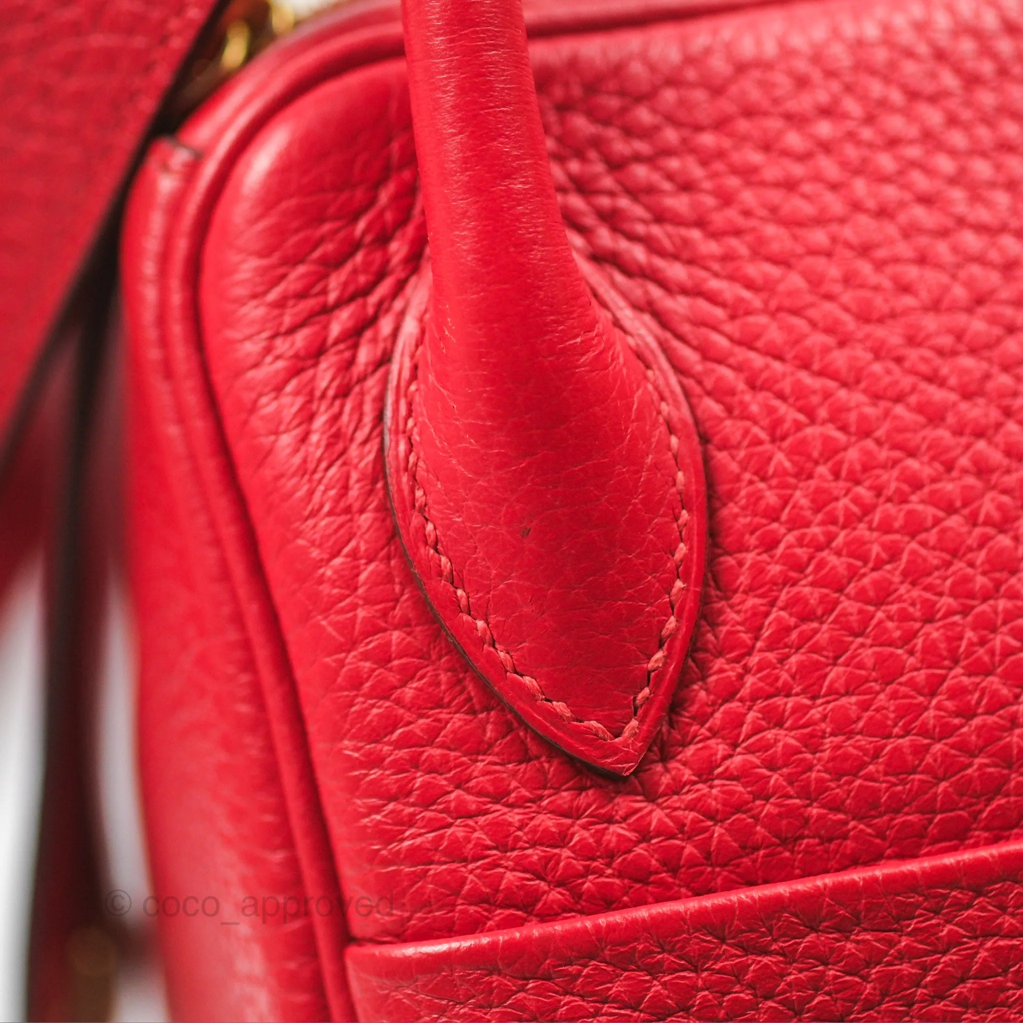 Herms Lindy 26 Rouge Tomate Clemence Gold Hardware
