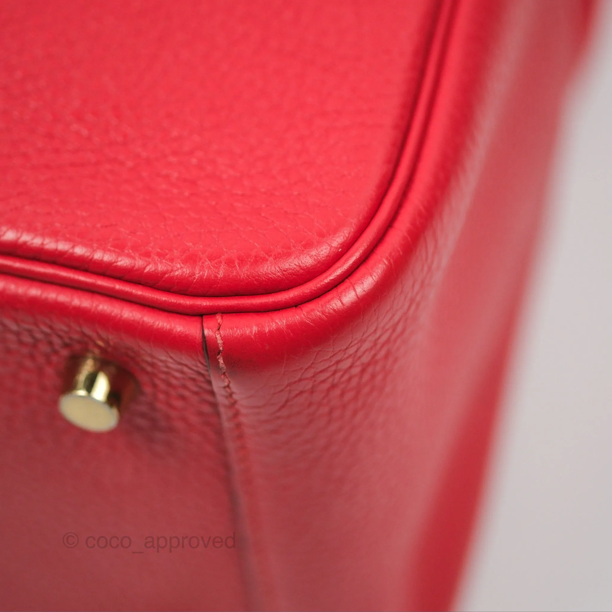 Herms Lindy 26 Rouge Tomate Clemence Gold Hardware