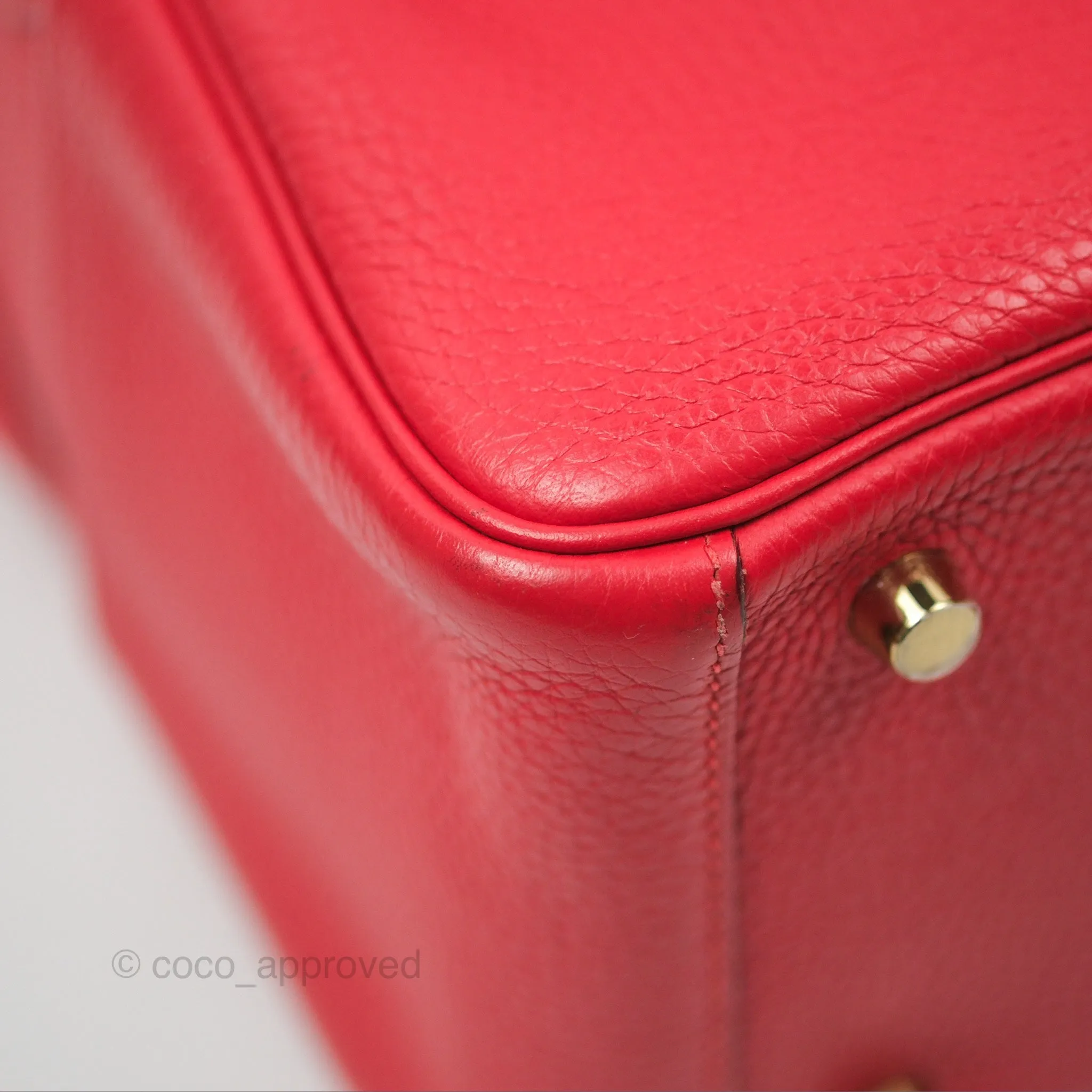 Herms Lindy 26 Rouge Tomate Clemence Gold Hardware