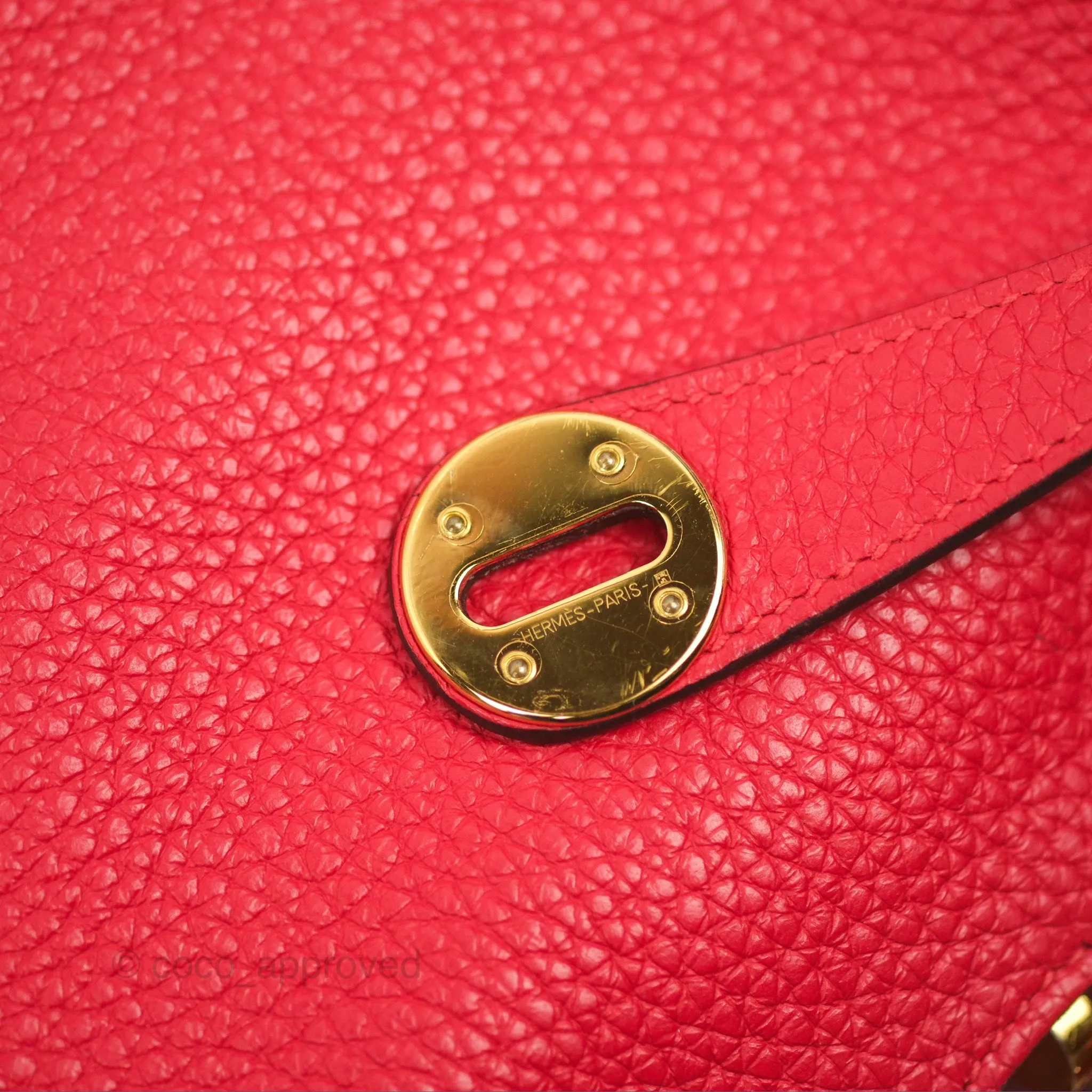 Herms Lindy 26 Rouge Tomate Clemence Gold Hardware