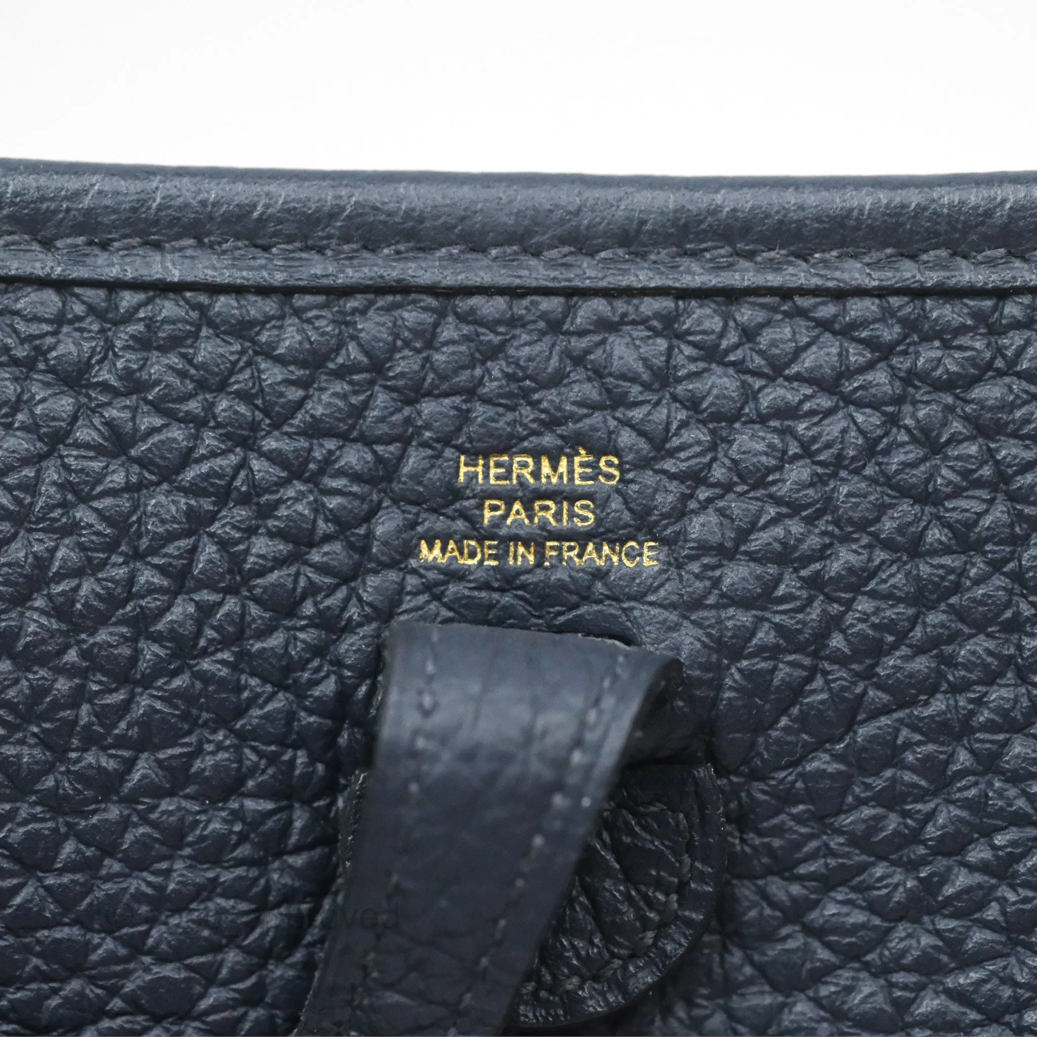 Herms Mini Evelyne 16 Bleu Nuit 2Z Clemence Gold Hardware