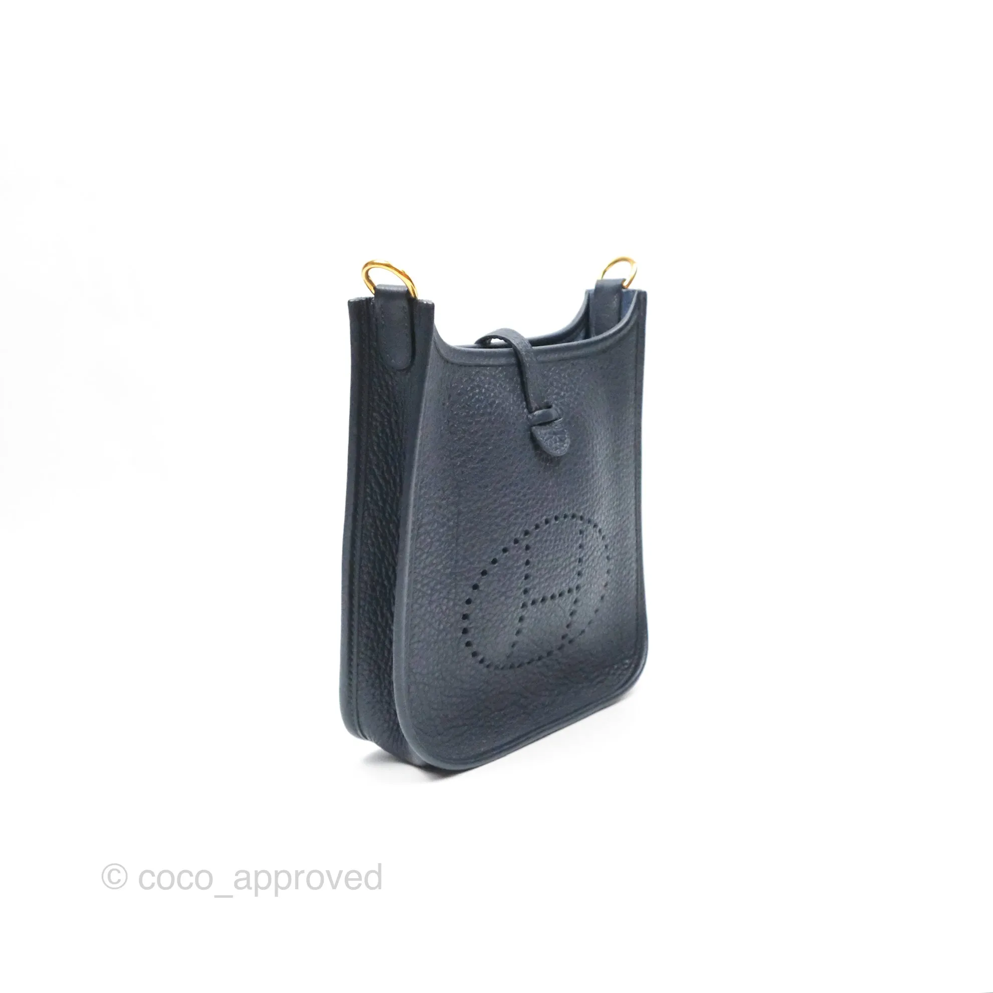 Herms Mini Evelyne 16 Bleu Nuit 2Z Clemence Gold Hardware