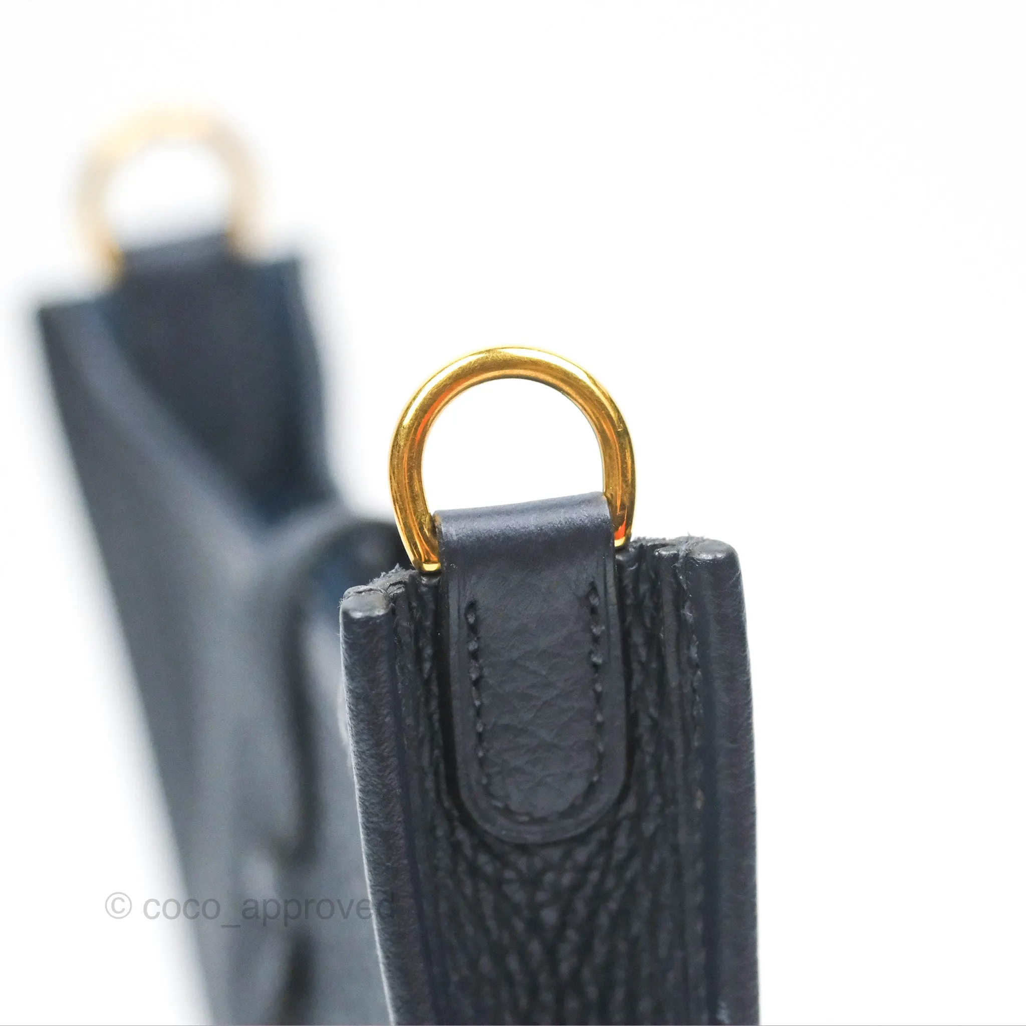 Herms Mini Evelyne 16 Bleu Nuit 2Z Clemence Gold Hardware