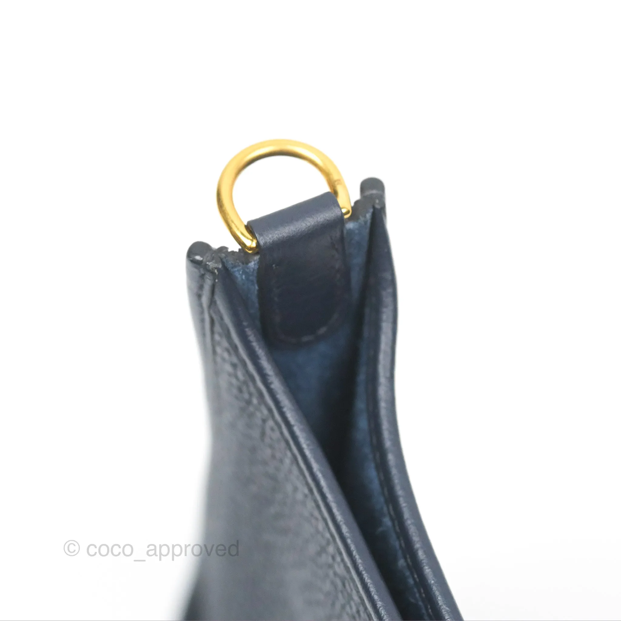 Herms Mini Evelyne 16 Bleu Nuit 2Z Clemence Gold Hardware
