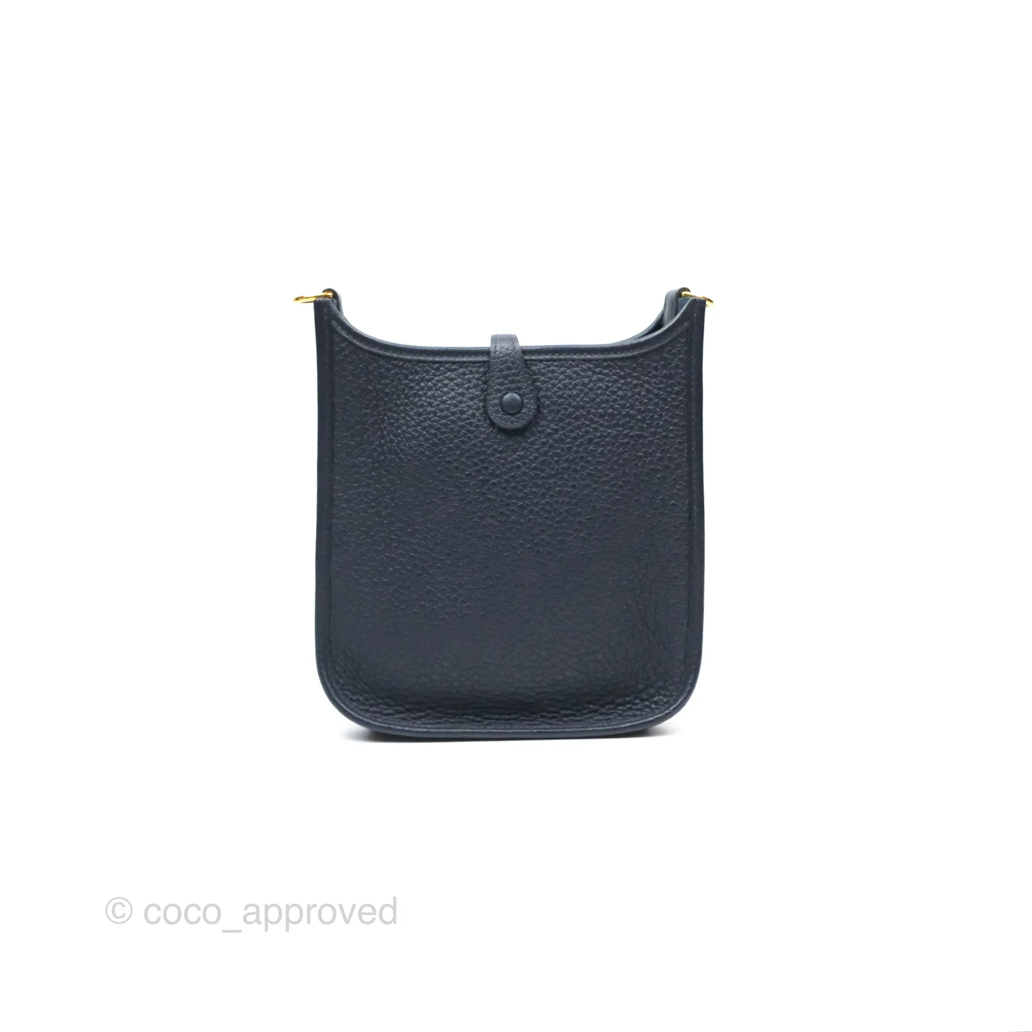 Herms Mini Evelyne 16 Bleu Nuit 2Z Clemence Gold Hardware