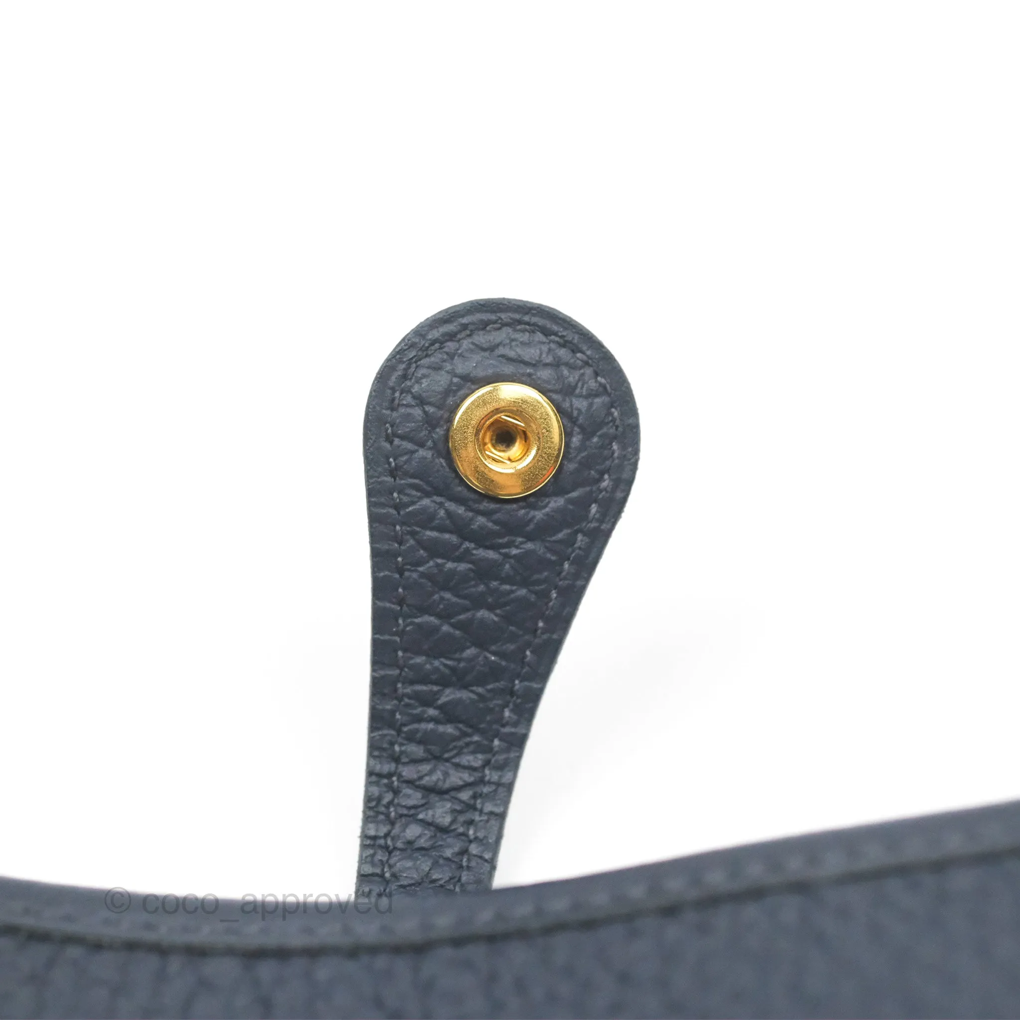 Herms Mini Evelyne 16 Bleu Nuit 2Z Clemence Gold Hardware