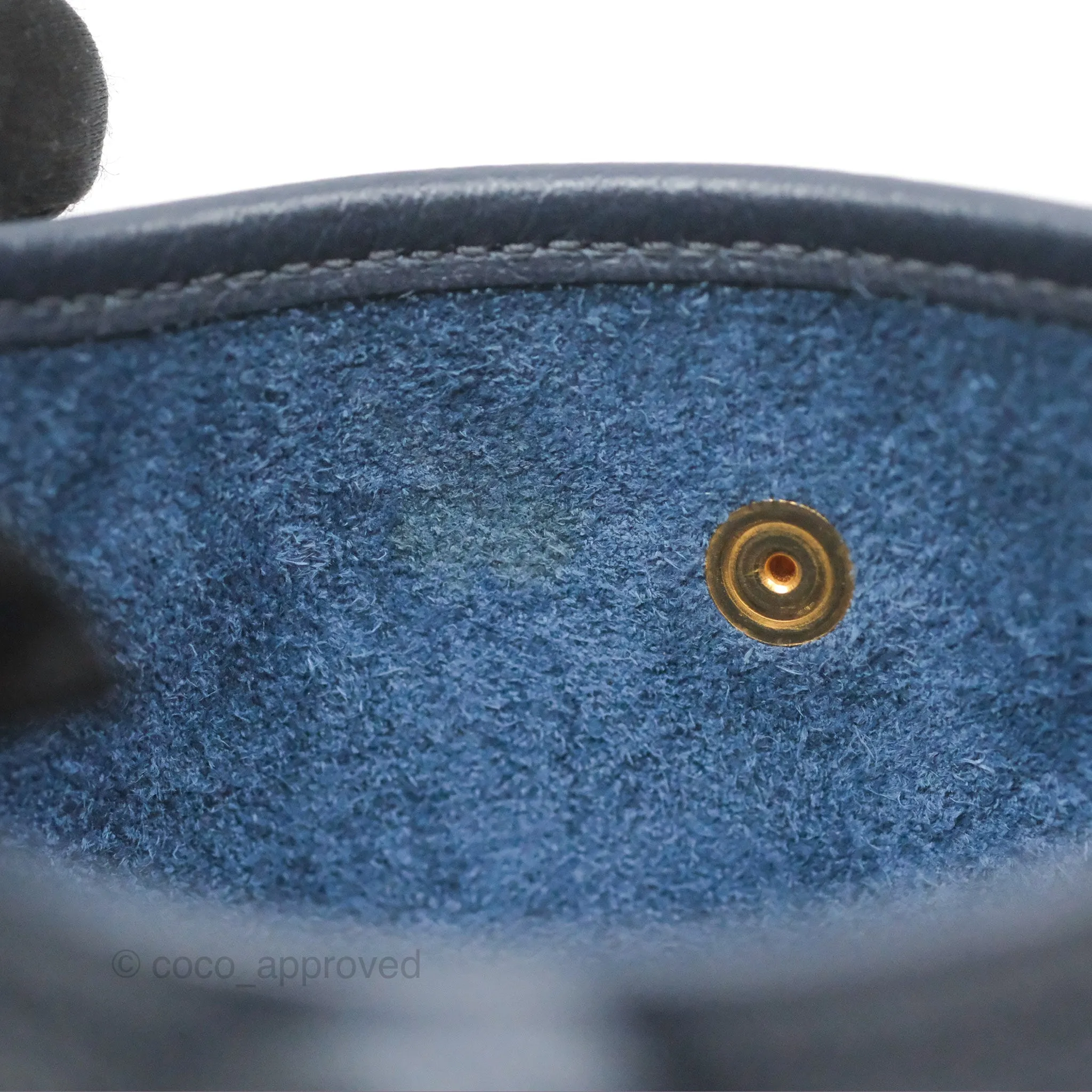Herms Mini Evelyne 16 Bleu Nuit 2Z Clemence Gold Hardware