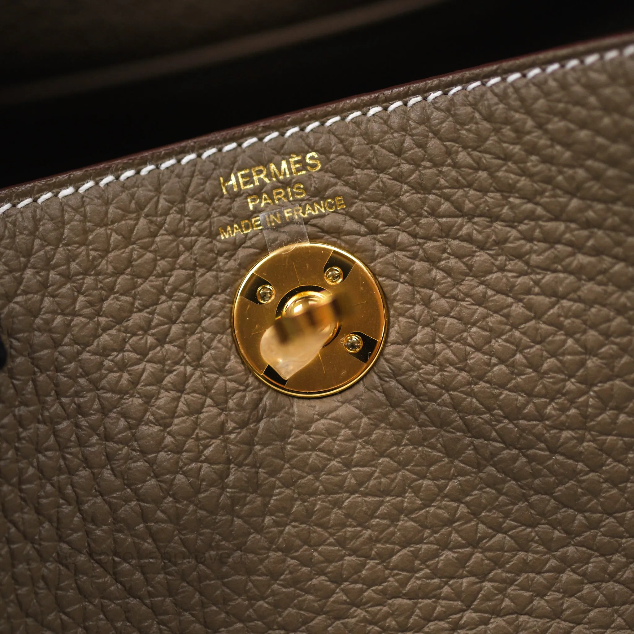Herms Mini Lindy 20 Etoupe 18 Clemence Gold Hardware