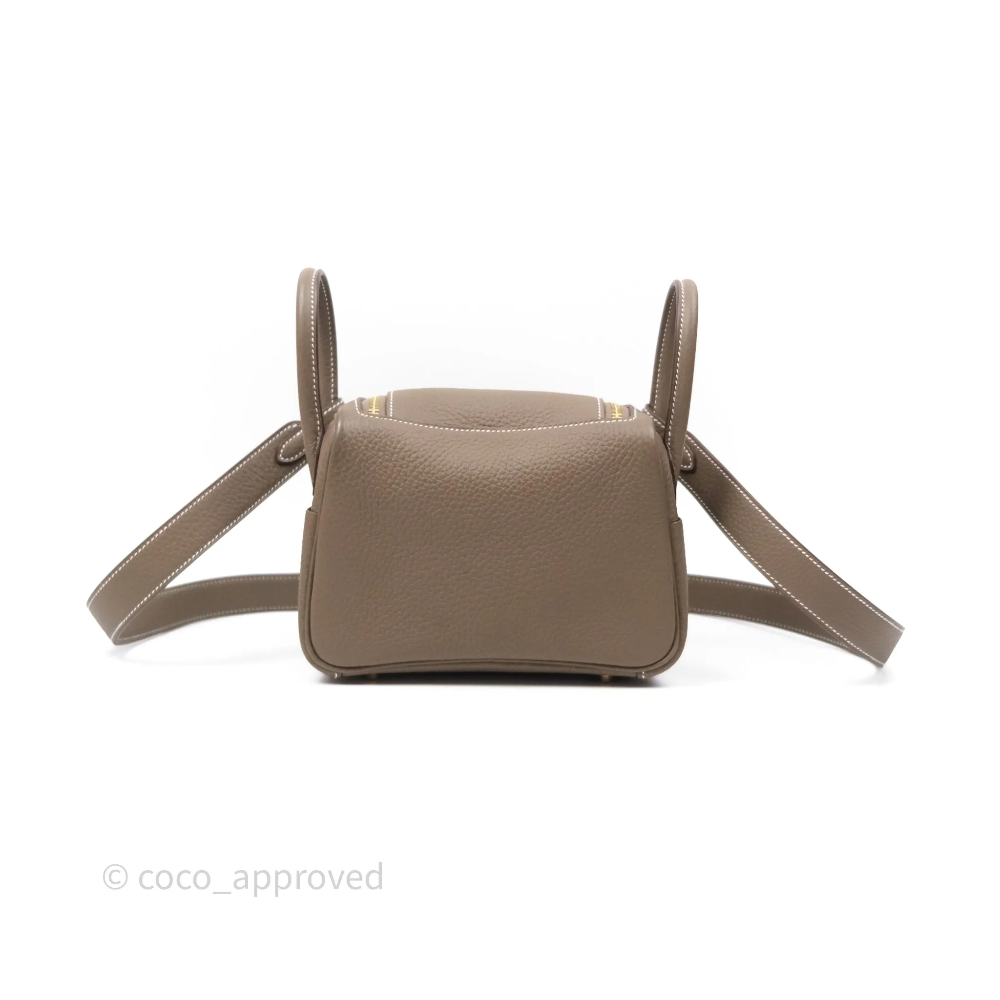 Herms Mini Lindy 20 Etoupe 18 Clemence Gold Hardware