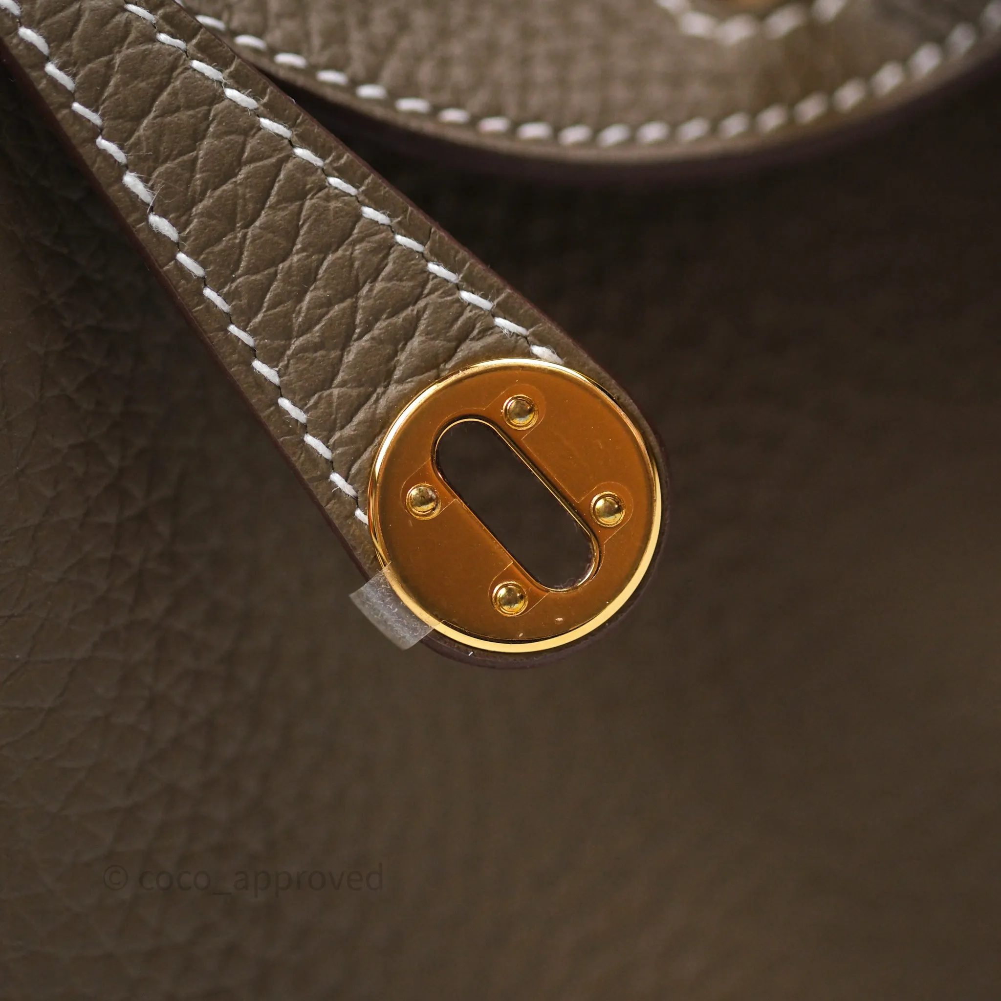 Herms Mini Lindy 20 Etoupe 18 Clemence Gold Hardware