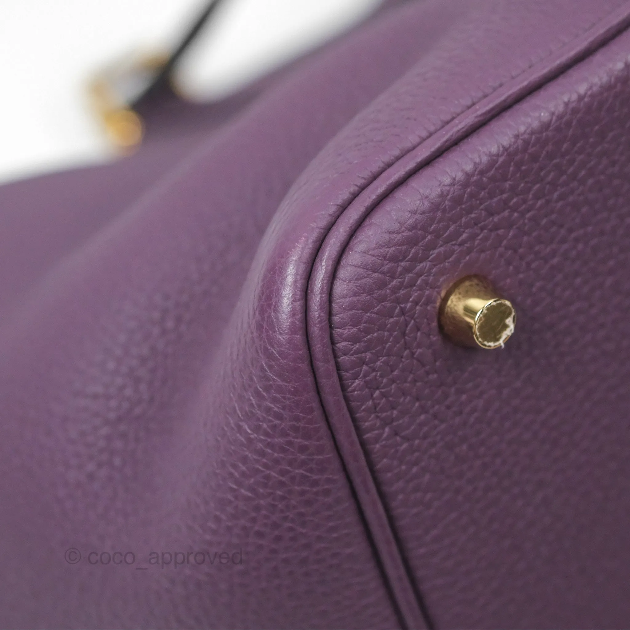 Herms Picotin 22 Lock Cassis Taurillon Maurice Gold Hardware