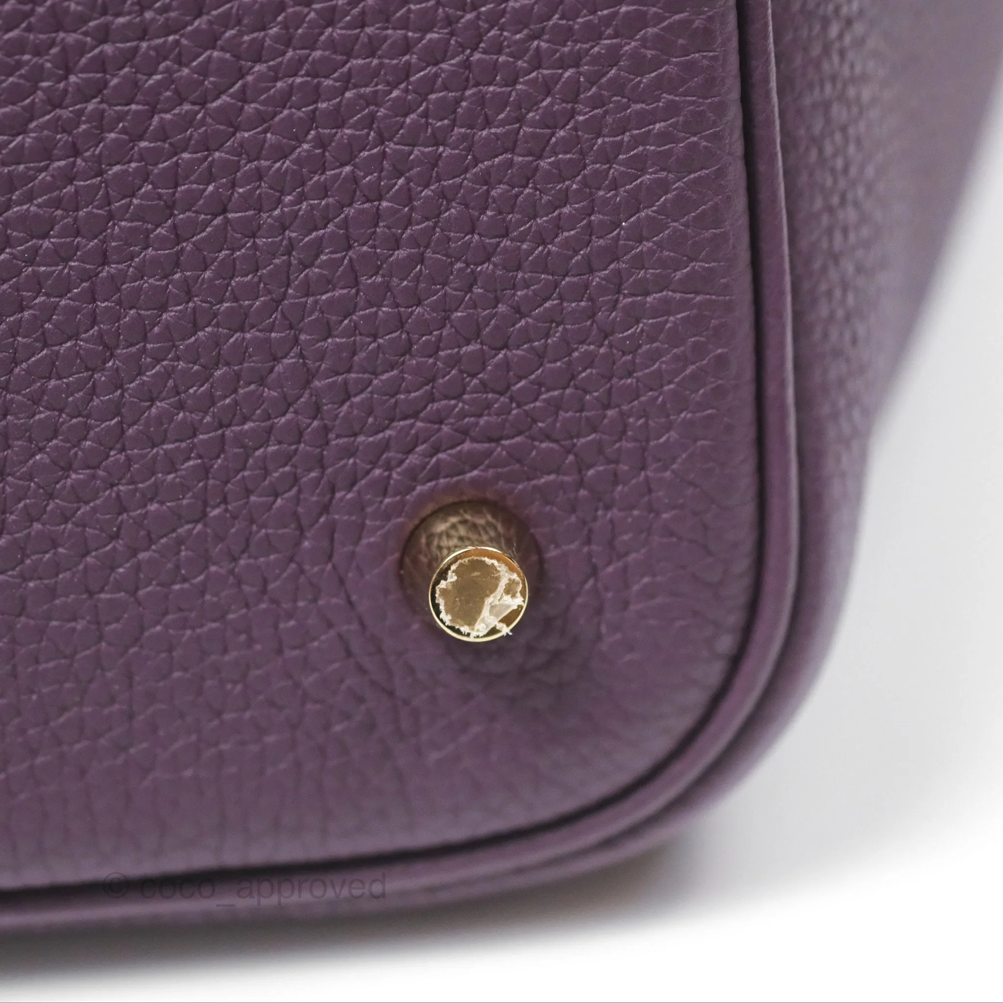 Herms Picotin 22 Lock Cassis Taurillon Maurice Gold Hardware
