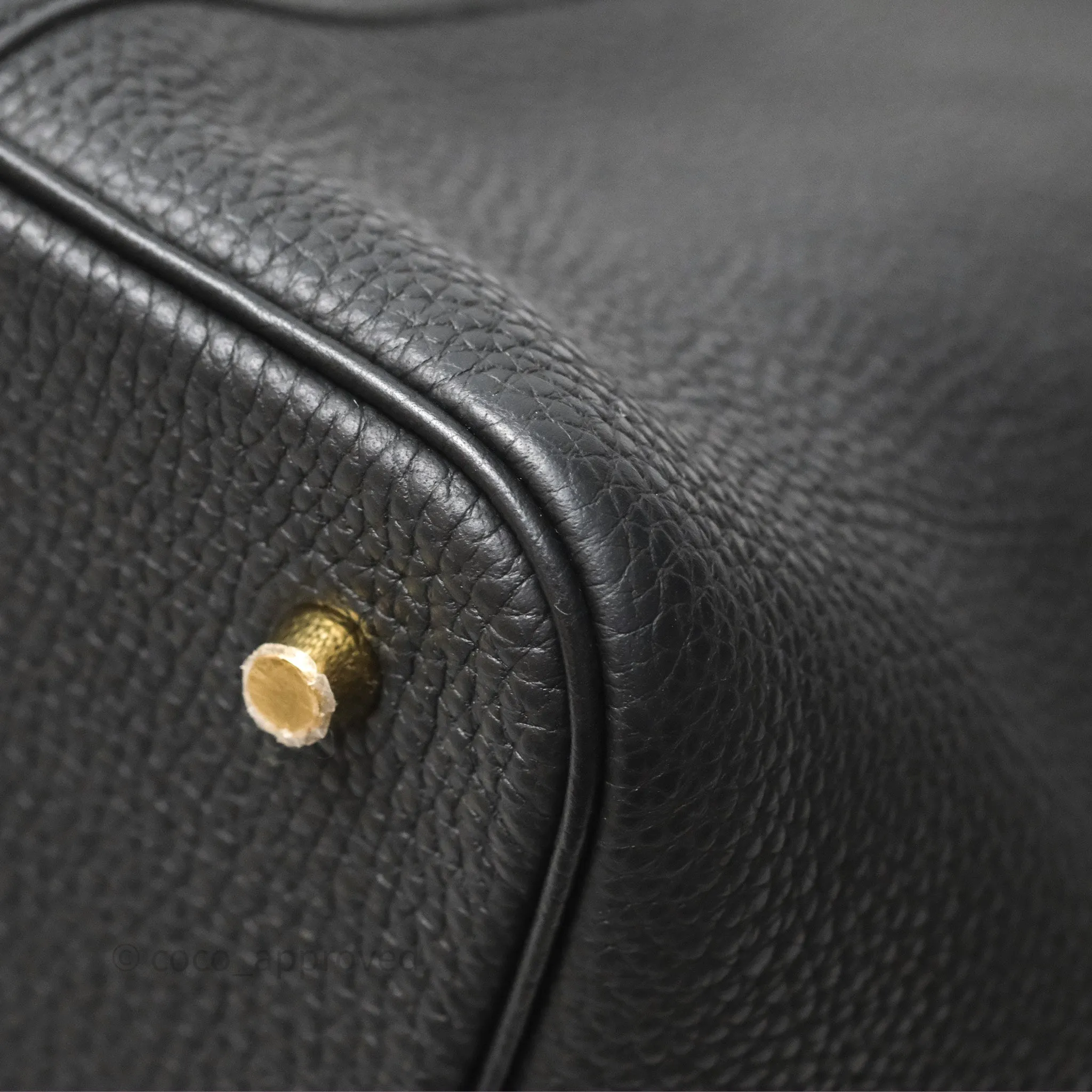 Herms Picotin 22 Noir 89 Clemence Gold Hardware