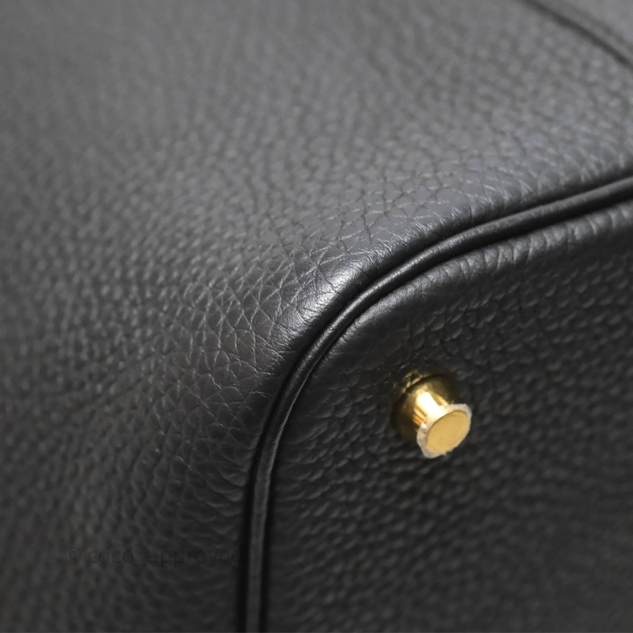 Herms Picotin 22 Noir 89 Clemence Gold Hardware