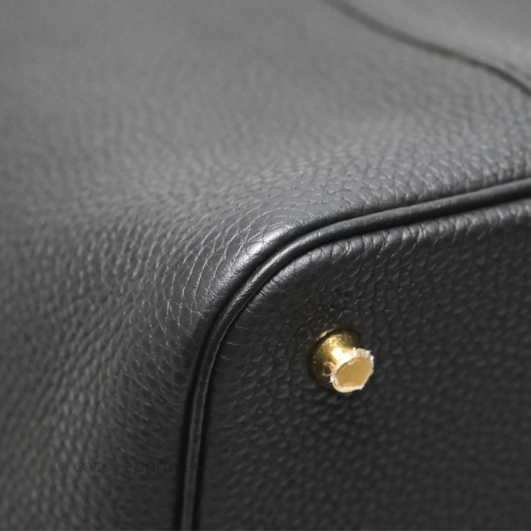 Herms Picotin 22 Noir 89 Clemence Gold Hardware