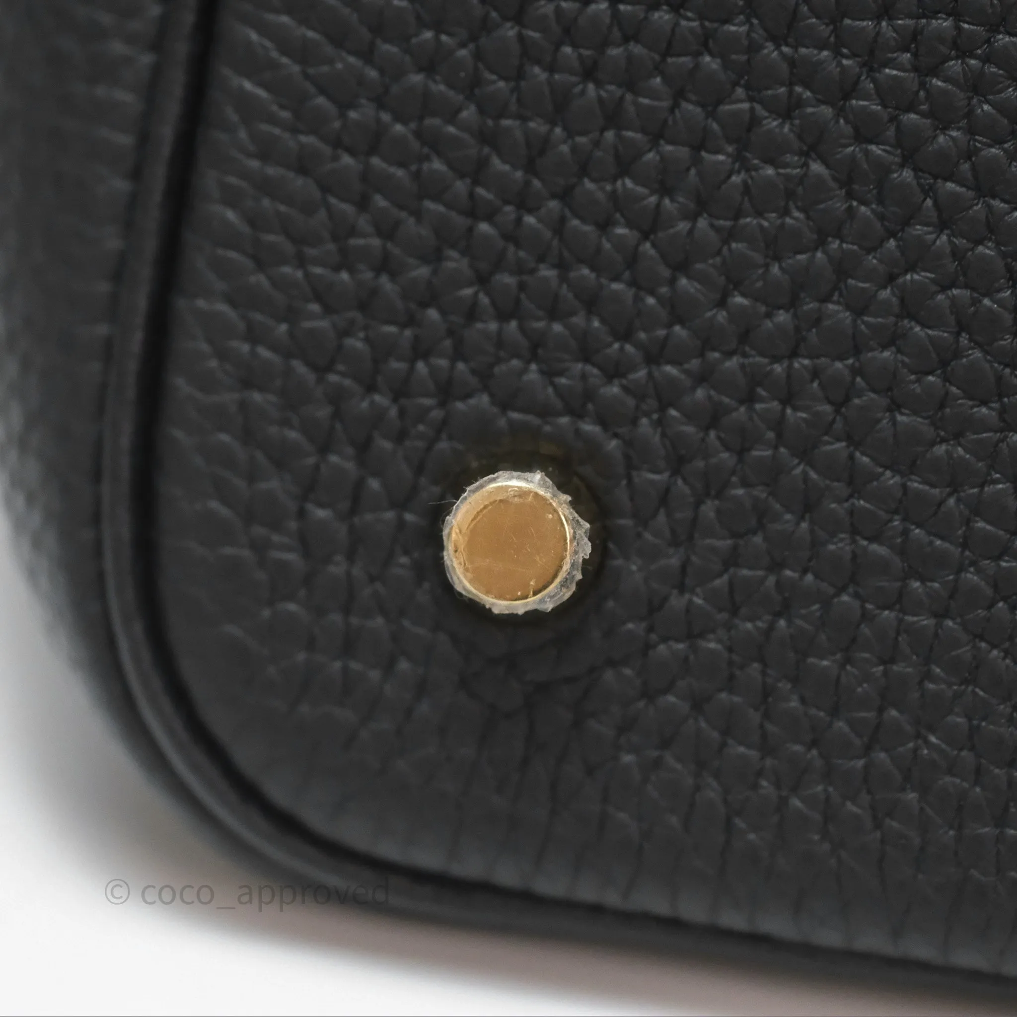 Herms Picotin 22 Noir 89 Clemence Gold Hardware