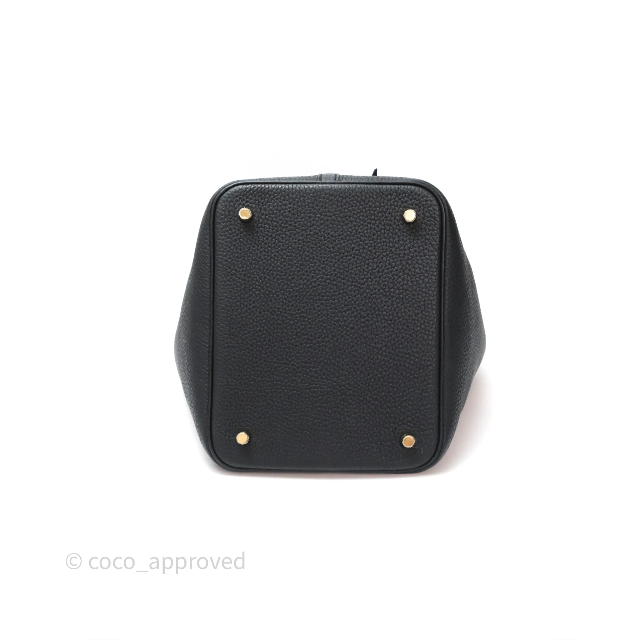 Herms Picotin 22 Noir 89 Clemence Gold Hardware