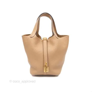 Herms Picotin Lock 18 Chai 0M Taurillon Clemence Gold Hardware