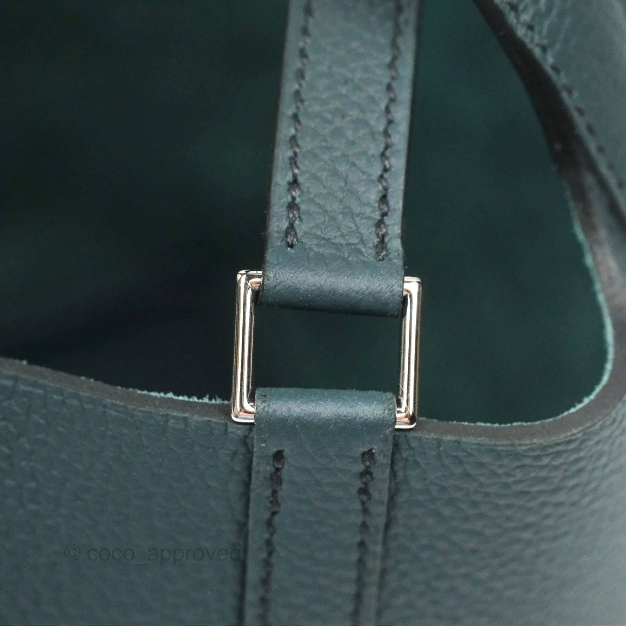 Herms Picotin Lock 18 Vert Rousses Clemence Palladium Hardware