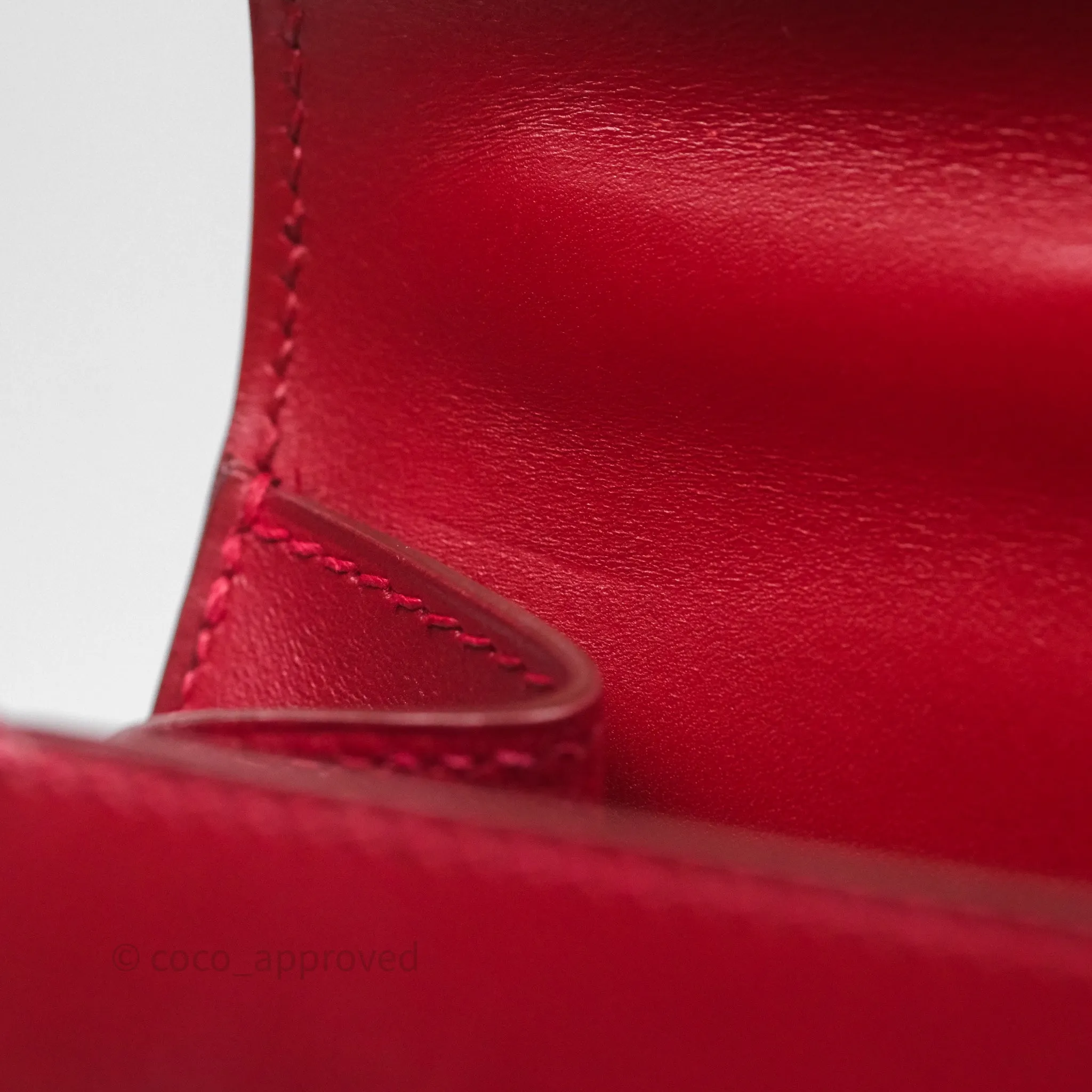 Herms Vintage Kelly 32 Sellier Rouge Hermes 55 Box Leather Gold Hardware