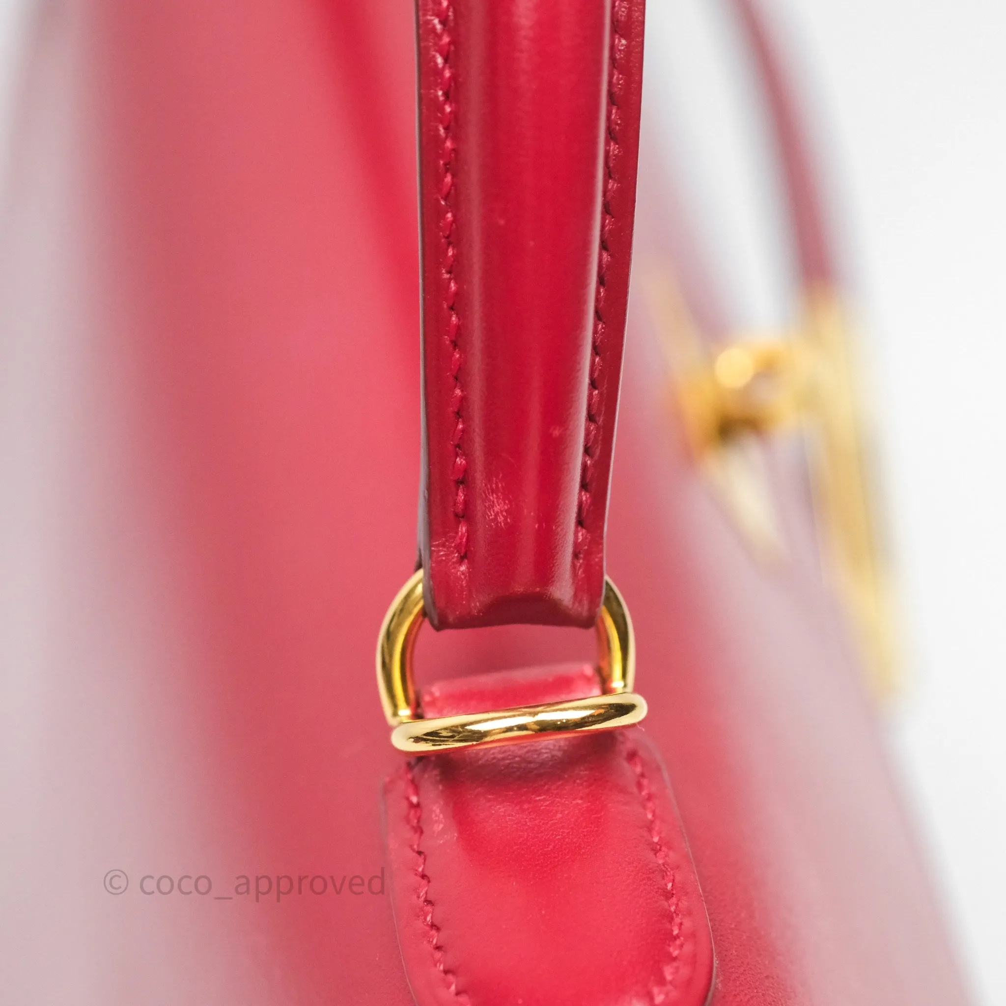 Herms Vintage Kelly 32 Sellier Rouge Hermes 55 Box Leather Gold Hardware