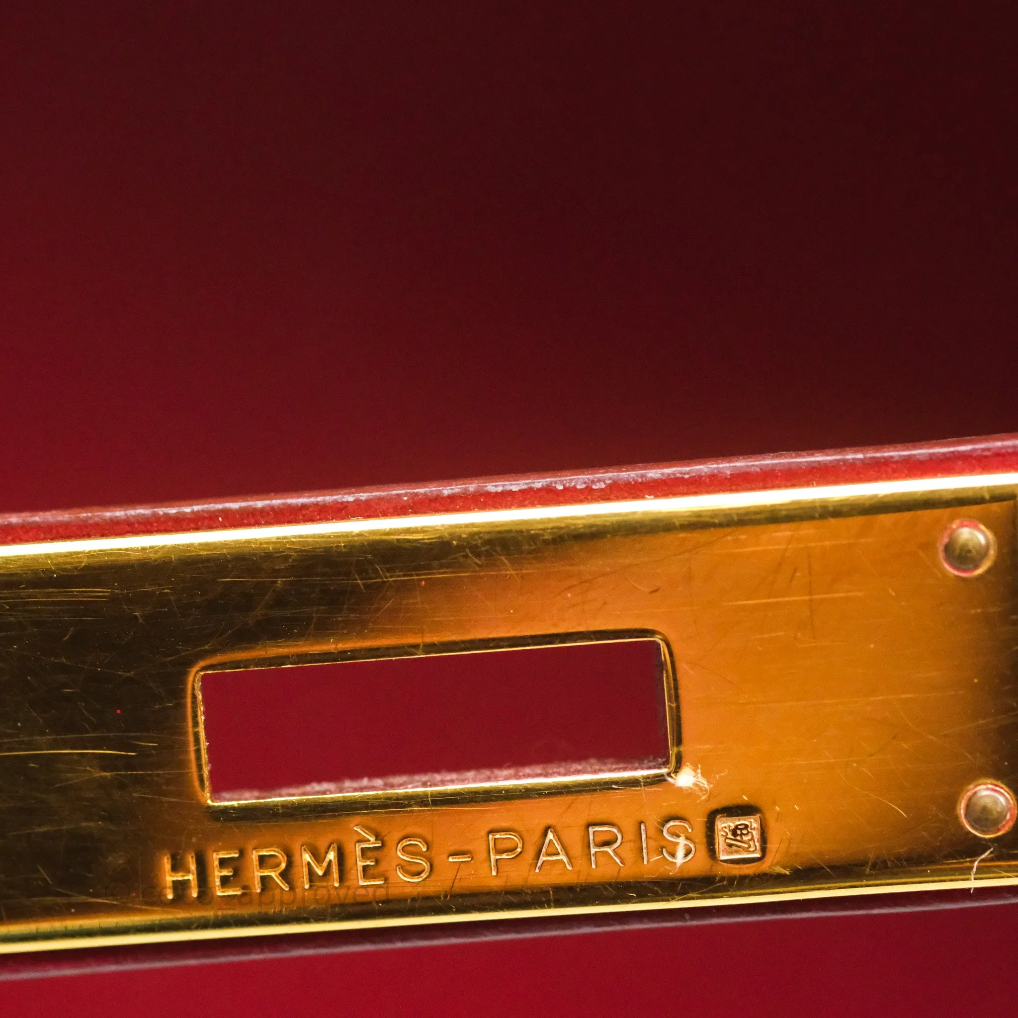 Herms Vintage Kelly 32 Sellier Rouge Hermes 55 Box Leather Gold Hardware