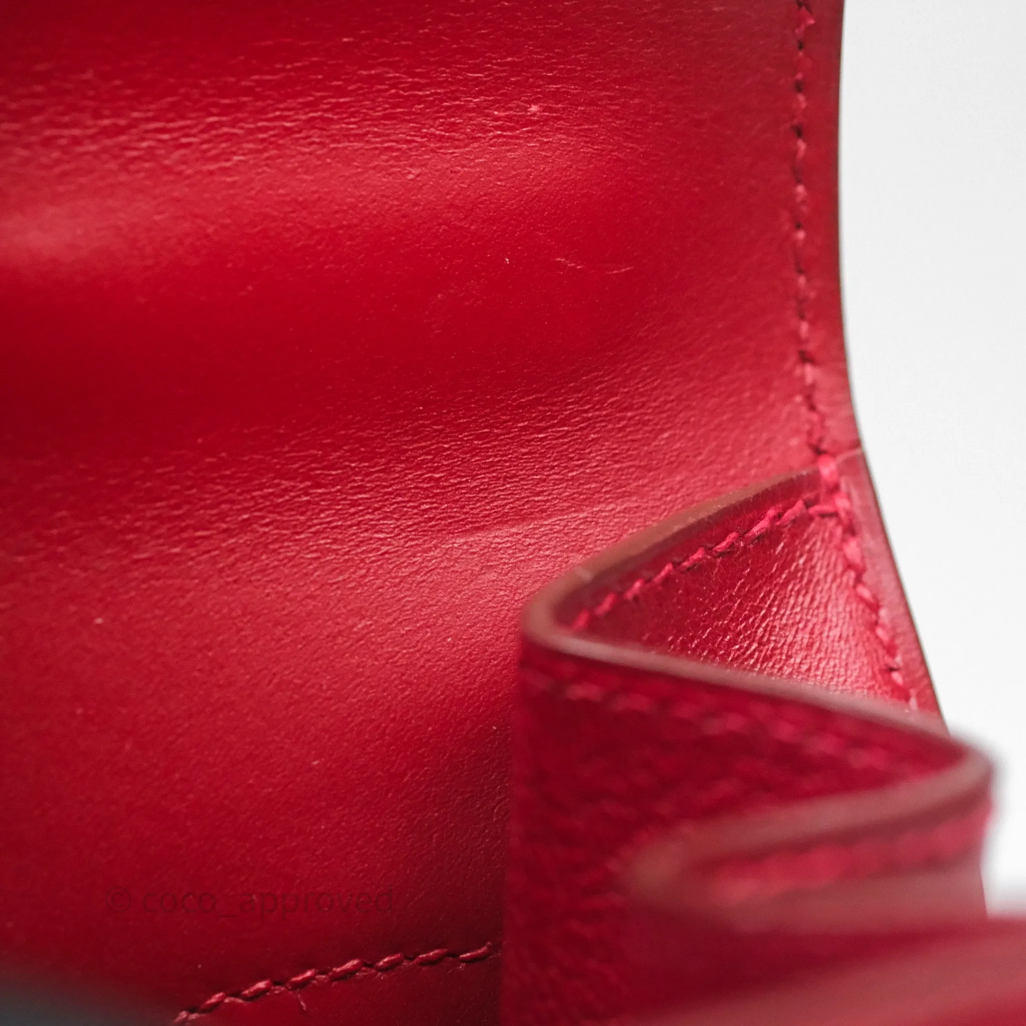 Herms Vintage Kelly 32 Sellier Rouge Hermes 55 Box Leather Gold Hardware