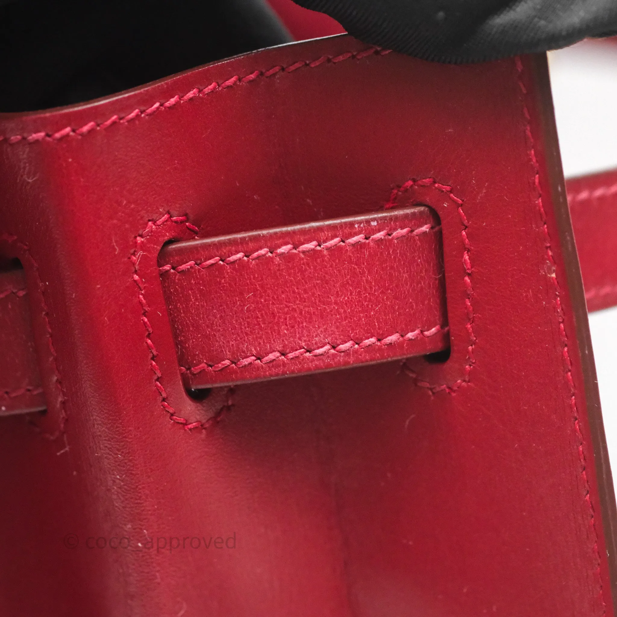 Herms Vintage Kelly 32 Sellier Rouge Hermes 55 Box Leather Gold Hardware