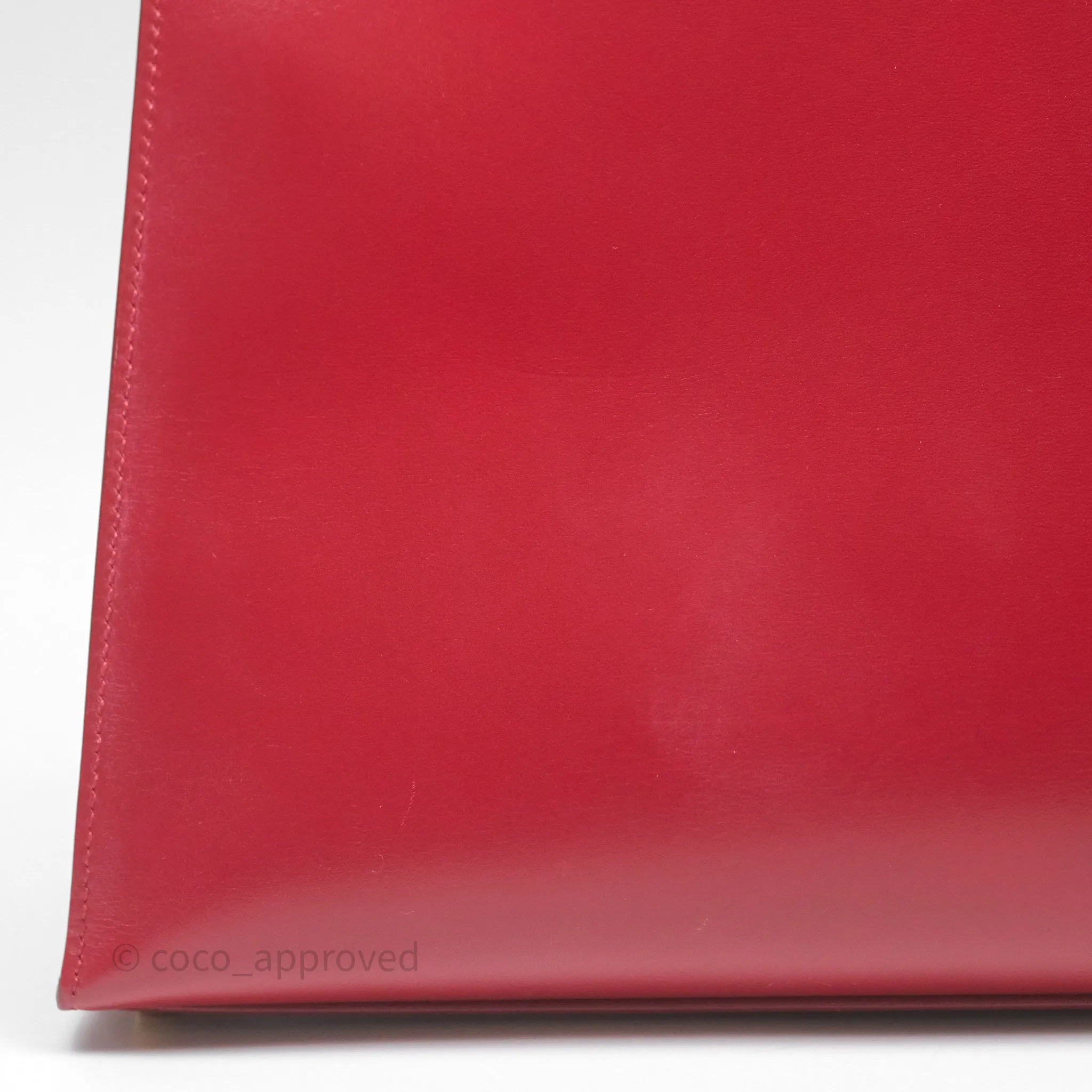Herms Vintage Kelly 32 Sellier Rouge Hermes 55 Box Leather Gold Hardware
