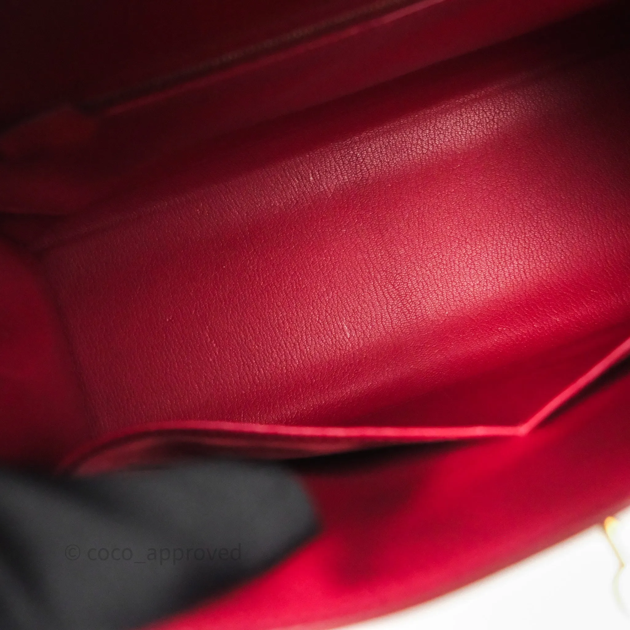 Herms Vintage Kelly 32 Sellier Rouge Hermes 55 Box Leather Gold Hardware